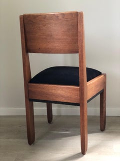 Art Deco Oak Dining Chair By J.A. Muntendam For L.O.V. Oosterbeek 1920s.