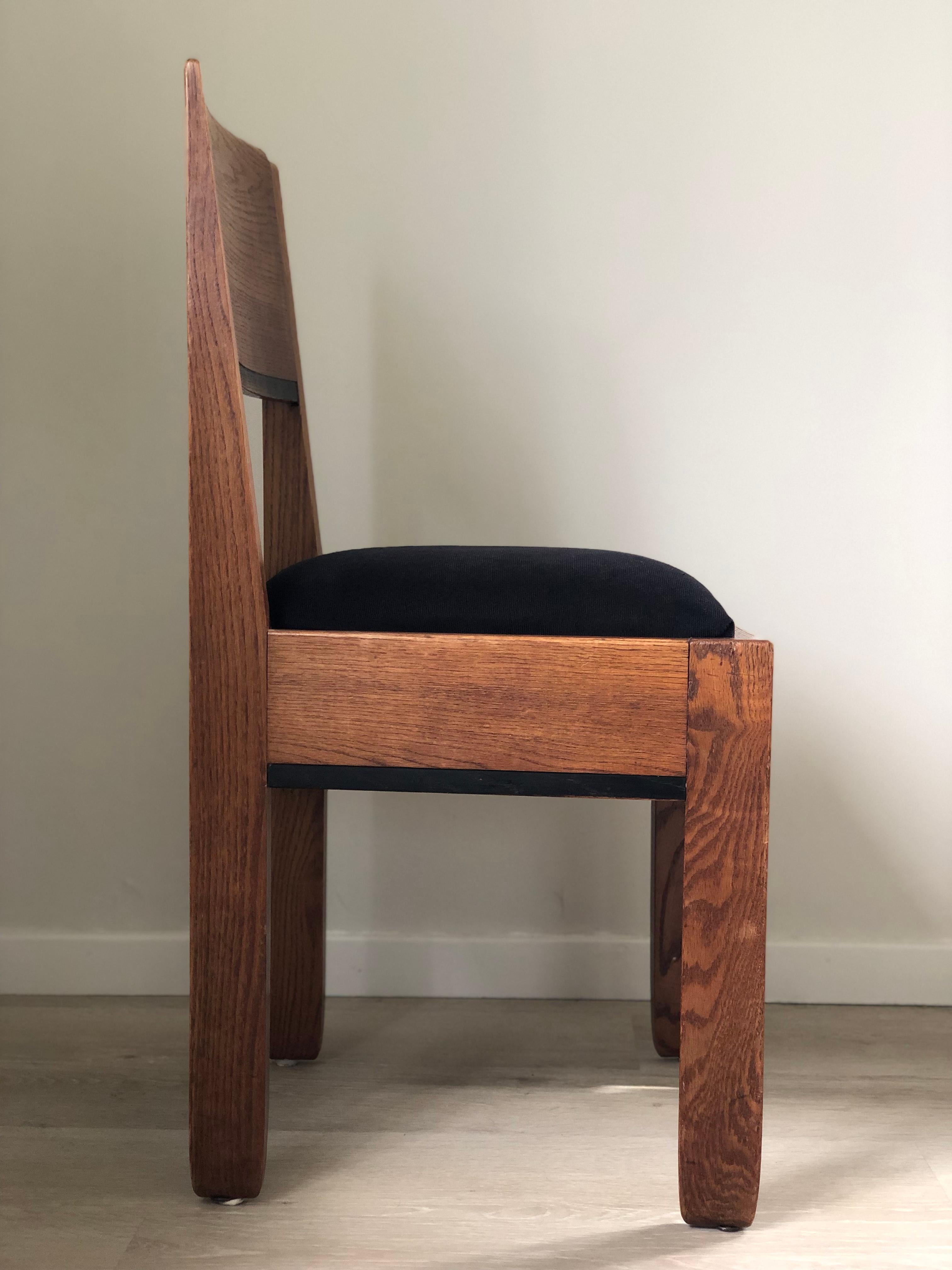 Néerlandais Chaise de salle à manger en Oak Oak Art Deco par J.A. Muntendam pour L.O.V. Oosterbeek des années 1920. en vente