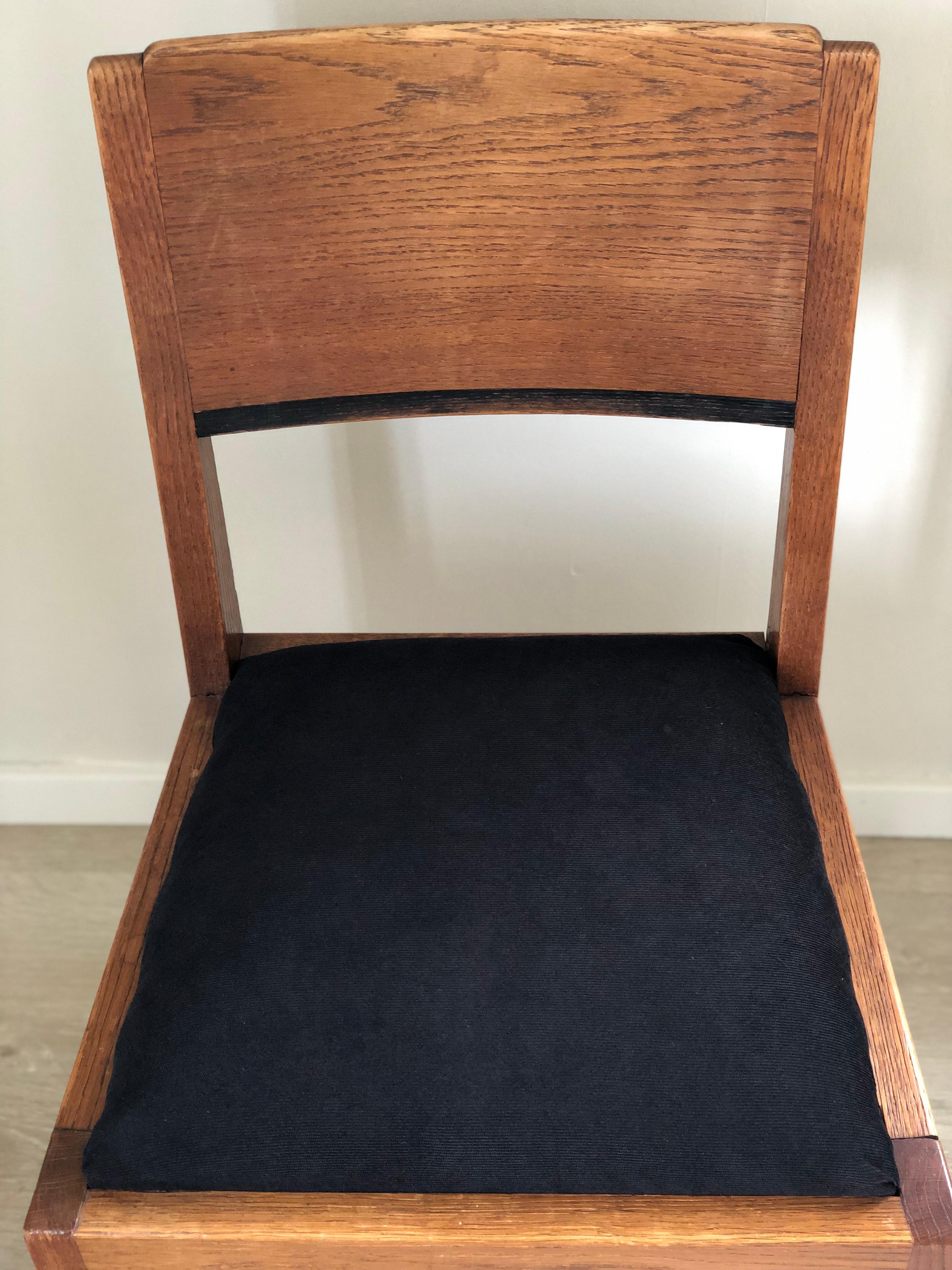 Chaise de salle à manger en Oak Oak Art Deco par J.A. Muntendam pour L.O.V. Oosterbeek des années 1920. en vente 1