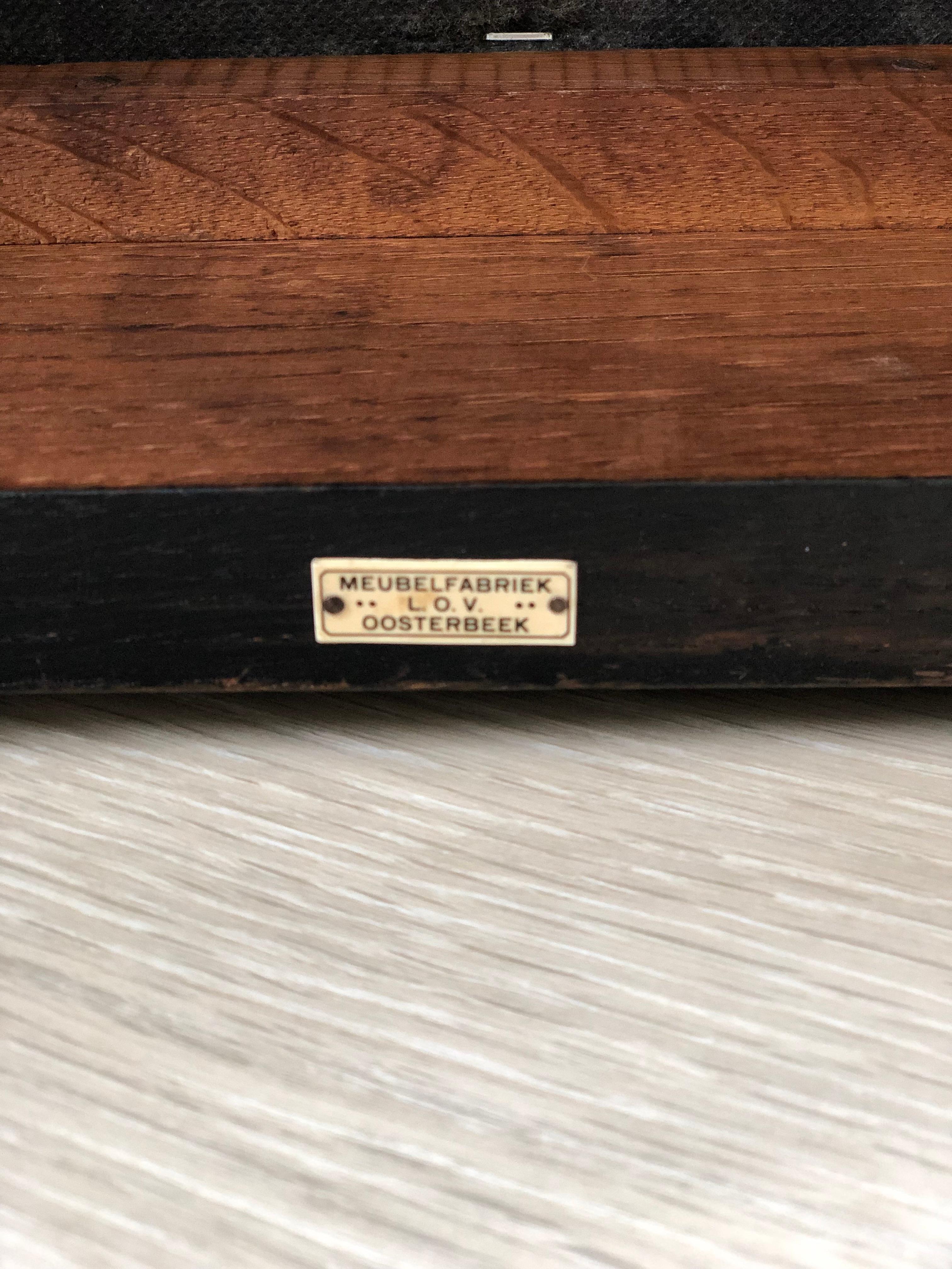 Chaise de salle à manger en Oak Oak Art Deco par J.A. Muntendam pour L.O.V. Oosterbeek des années 1920. en vente 2