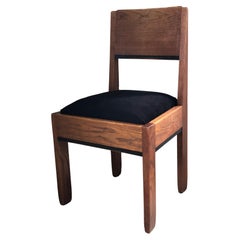 Art Deco Oak Dining Chair By J.A. Muntendam For L.O.V. Oosterbeek 1920s.