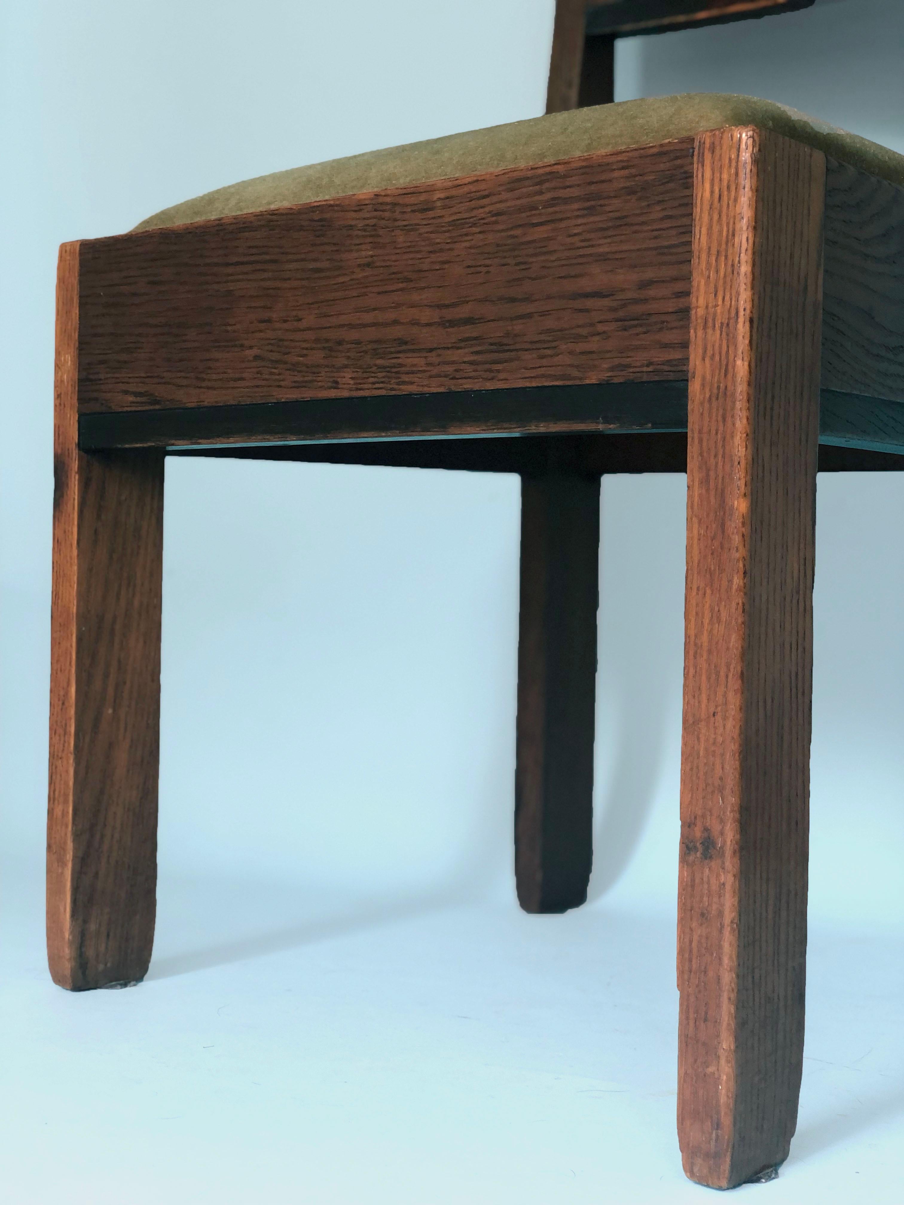 ON HOLD Art Deco Oak Dining Chairs by J.A. Muntendam for L.O.V. Oosterbeek 1920s 5