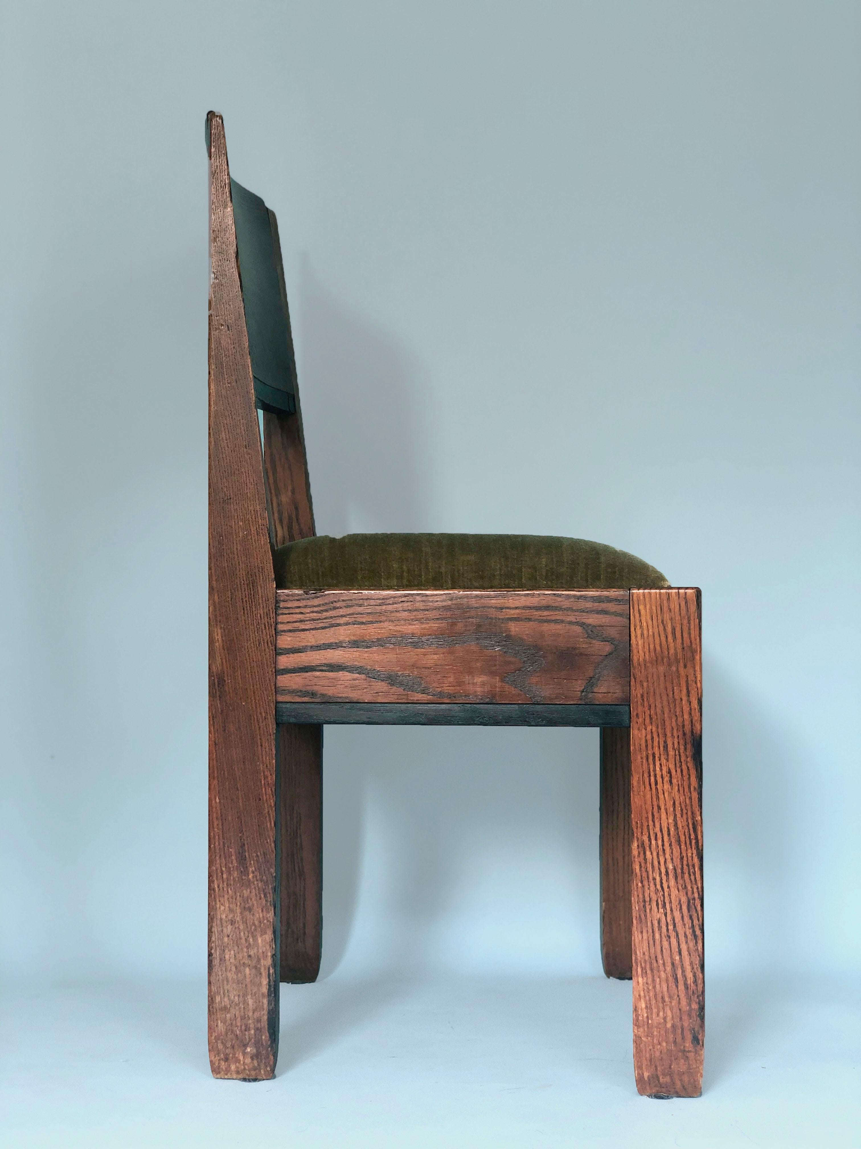 ON HOLD Art Deco Oak Dining Chairs by J.A. Muntendam for L.O.V. Oosterbeek 1920s In Good Condition In Bjuråker, SE