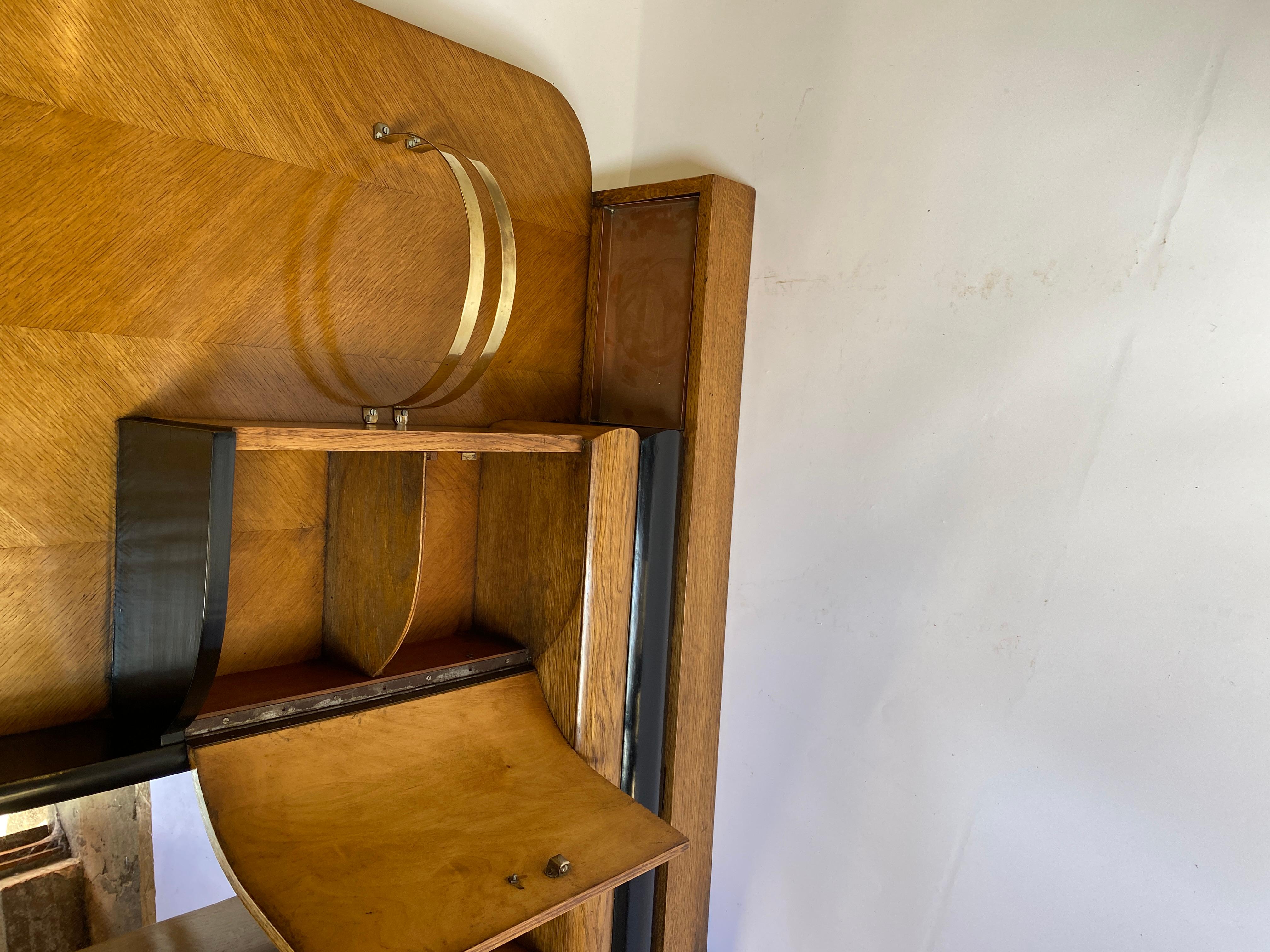 Lucidato Appendiabiti e appendiabiti Art Deco in Oak e ebanizzato in vendita