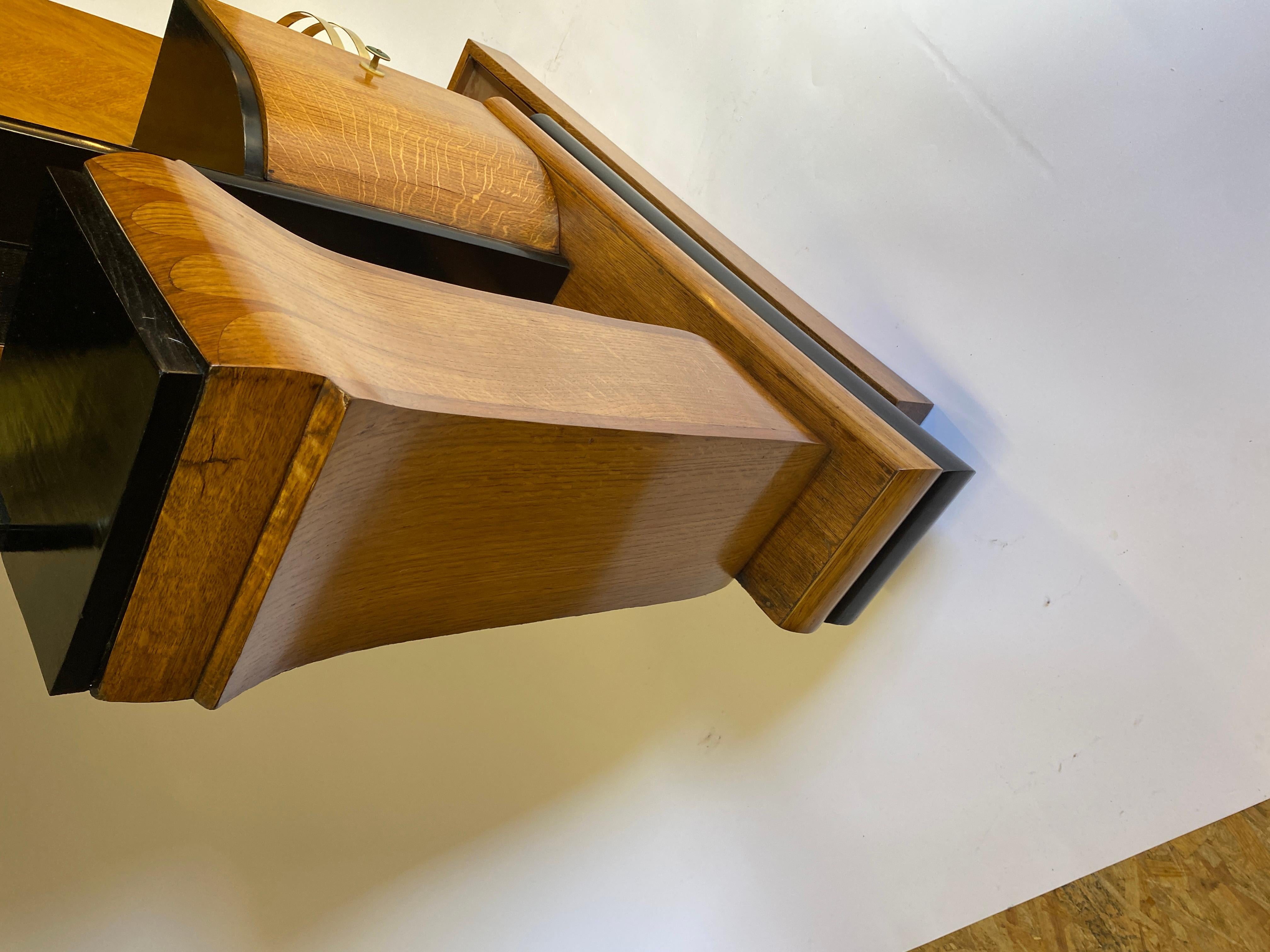 Metà XX secolo Appendiabiti e appendiabiti Art Deco in Oak e ebanizzato in vendita