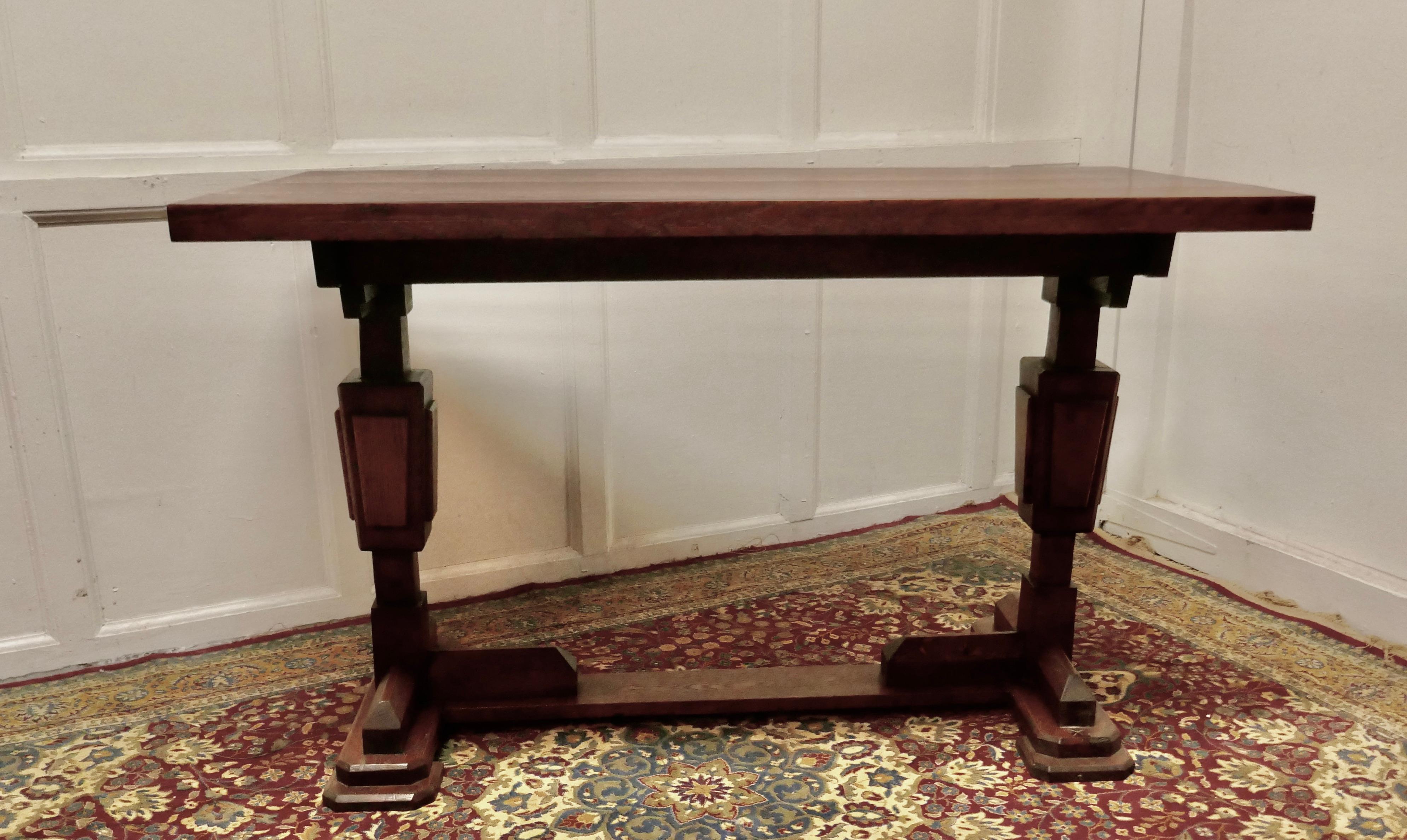 Art Deco Oak Refectory Table In Good Condition For Sale In Chillerton, Isle of Wight