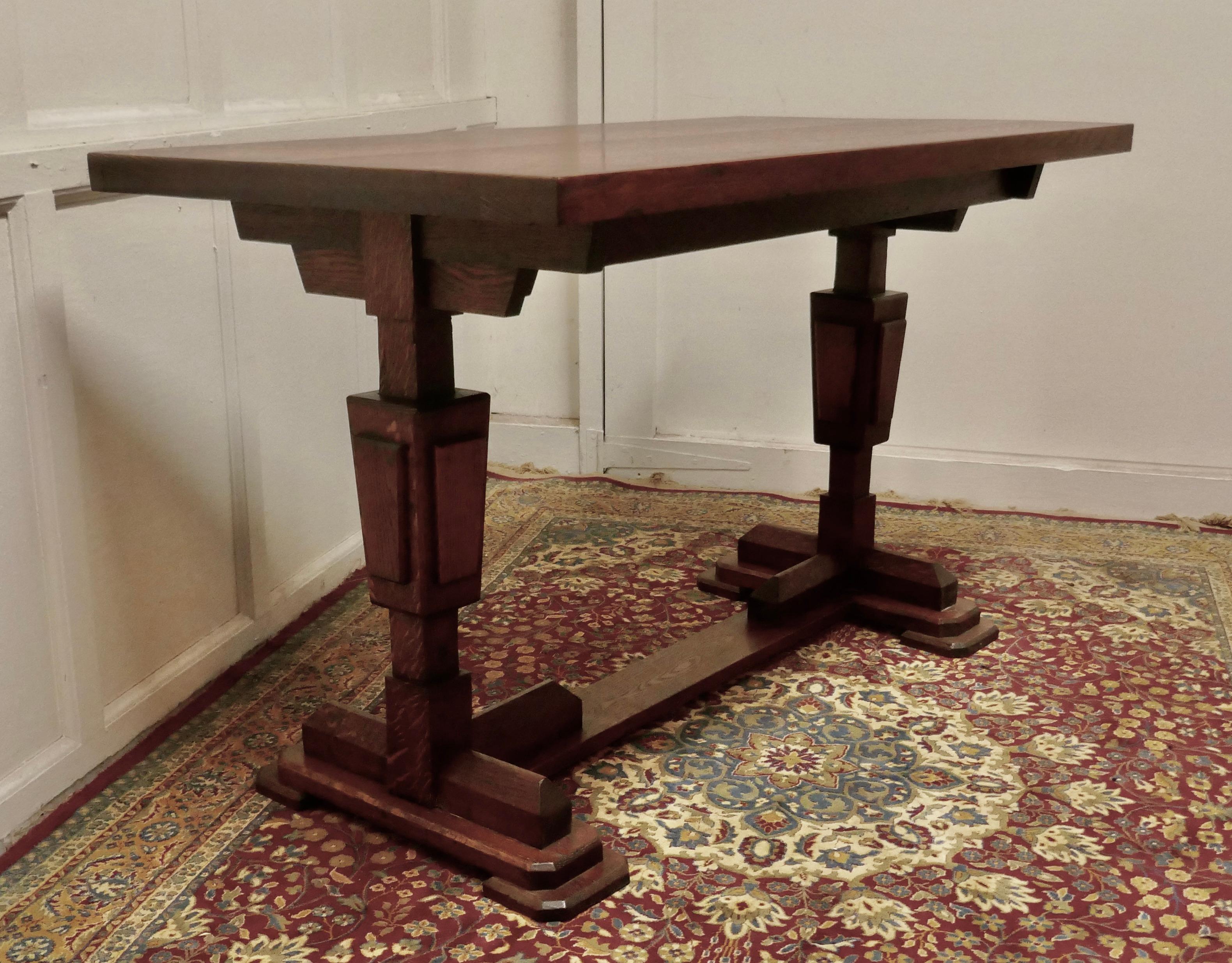 Art Deco Oak Refectory Table For Sale 1