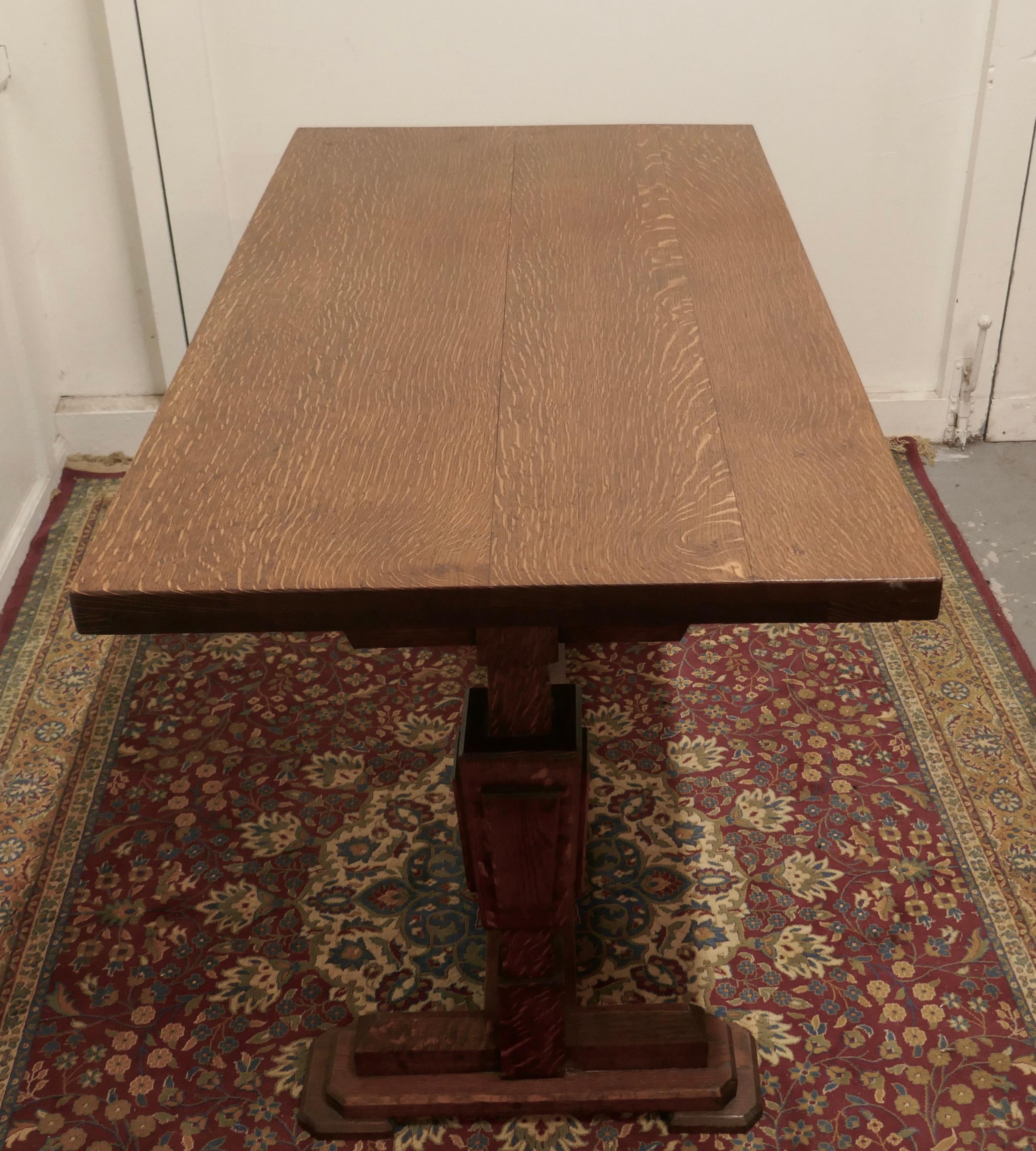 Art Deco Oak Refectory Table For Sale 5