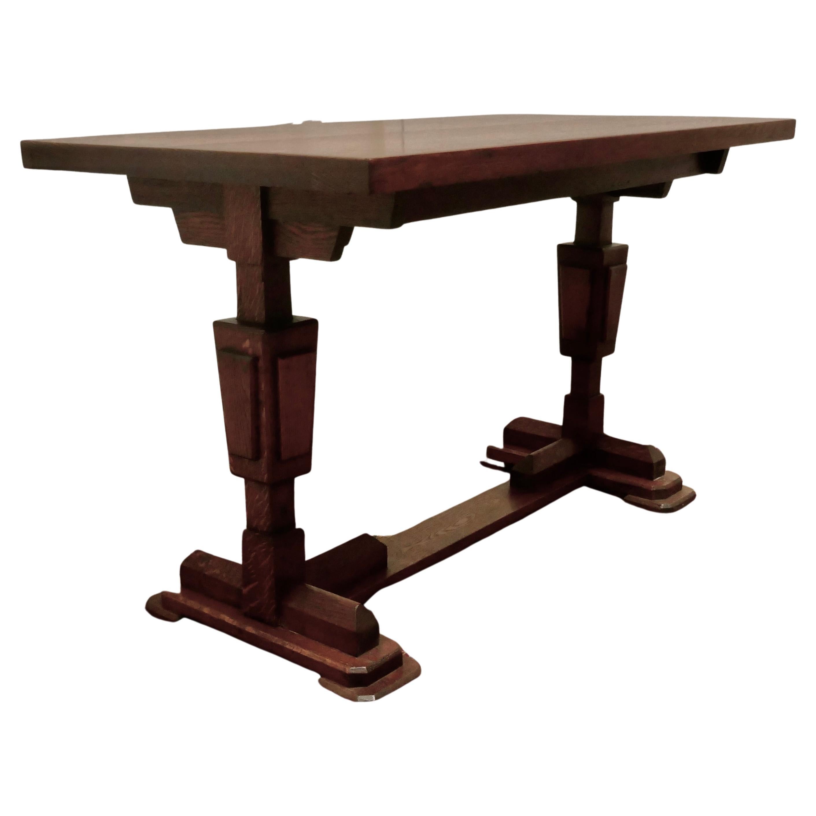 Art Deco Oak Refectory Table For Sale