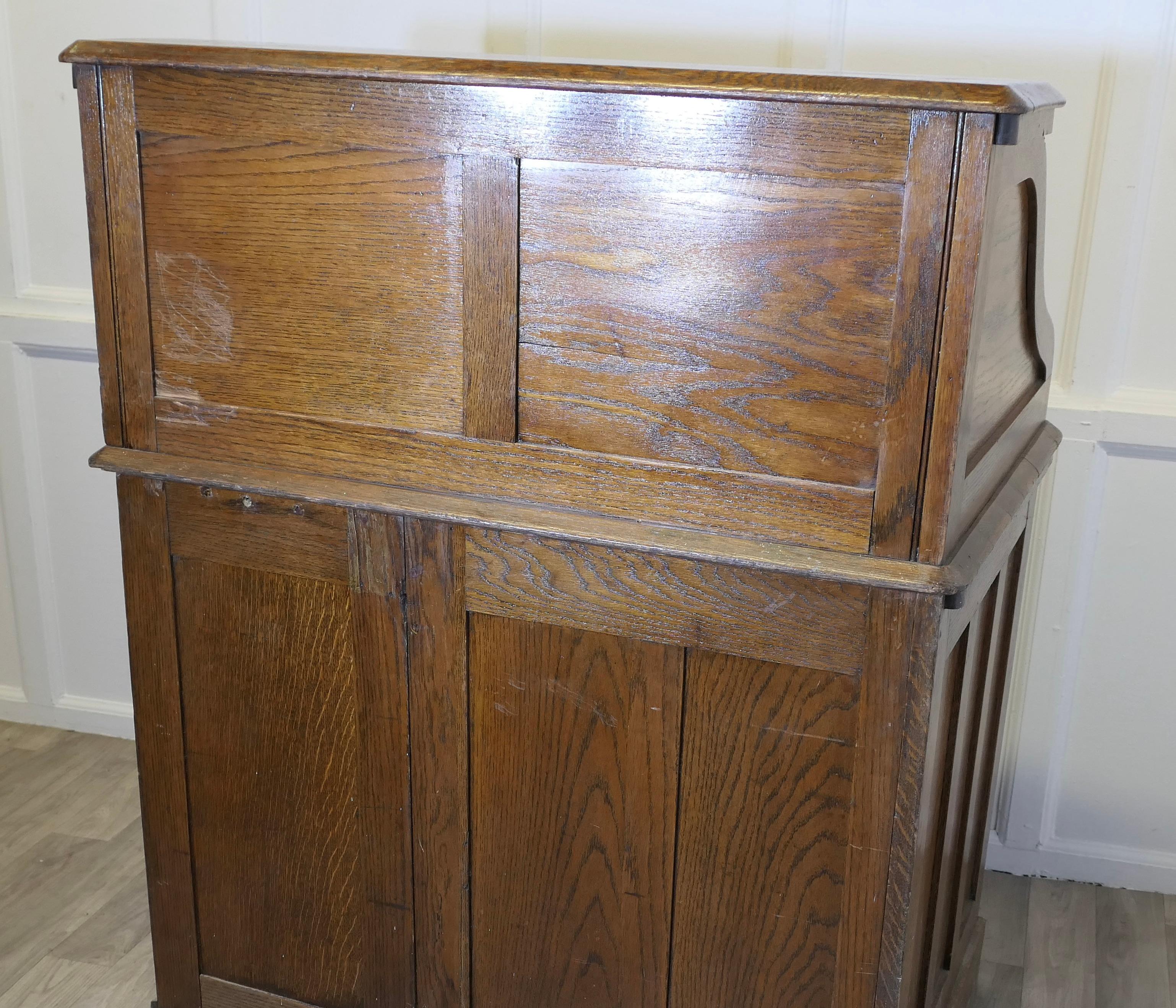 Art Deco Oak Roll Top Desk Restaurant Greeter For Sale 4
