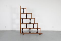 Art Deco Oak Room Divider, Stepped Pyramid Form, Bow-Tie Accents