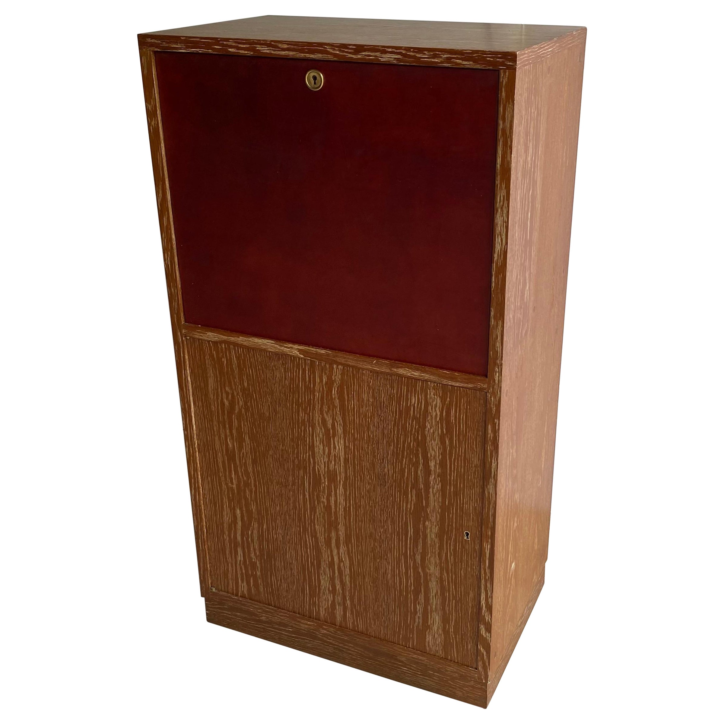 Art Deco Oak Secretary Cabinet by Dudouyt, France, 1930
s