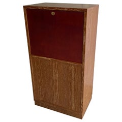 Art Deco Oak Secretary Cabinet by Dudouyt, France, 1930's