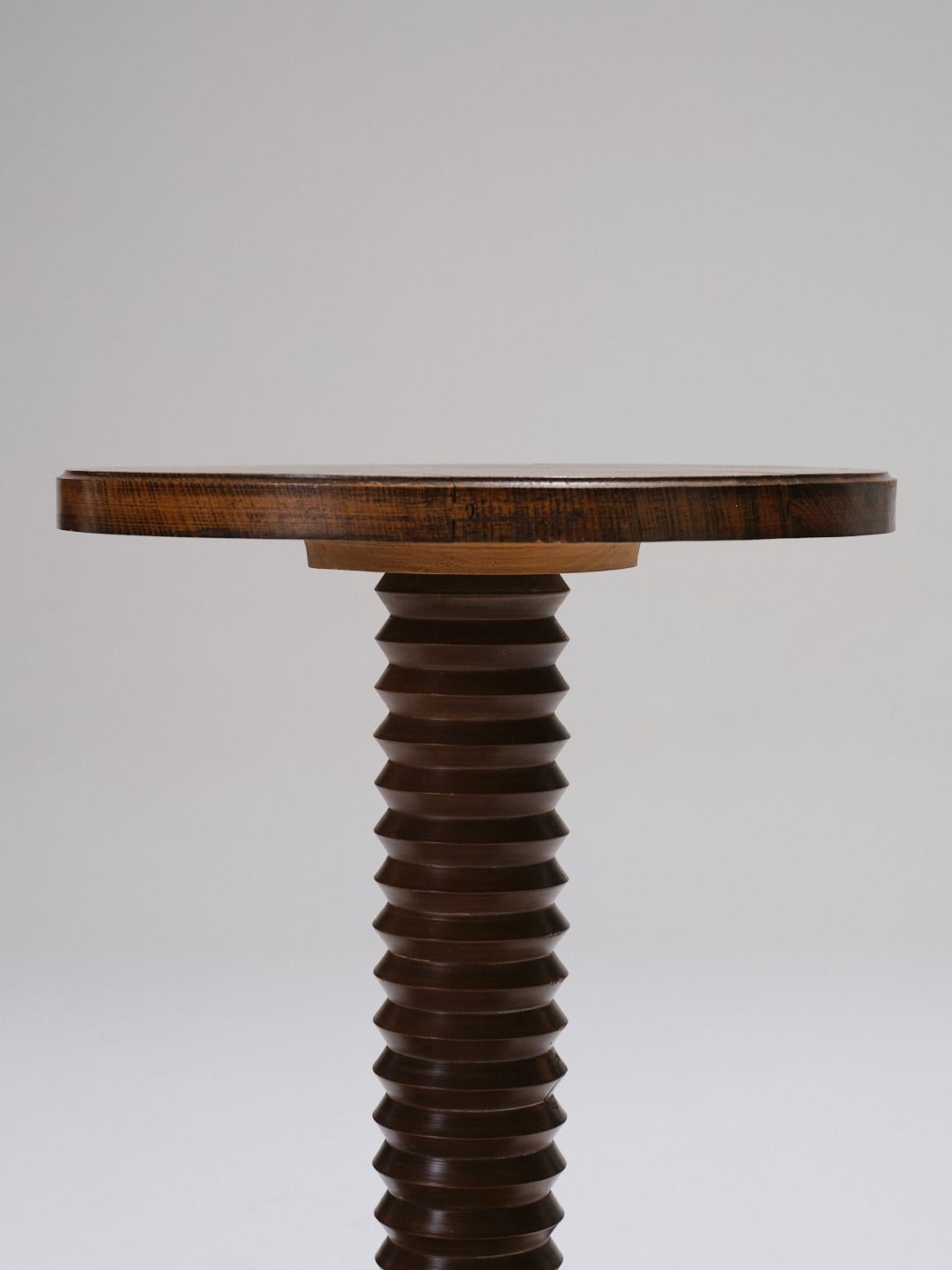 Mid-20th Century Art Deco Oak Side Table, Charles Dudouyt, 1930s For Sale