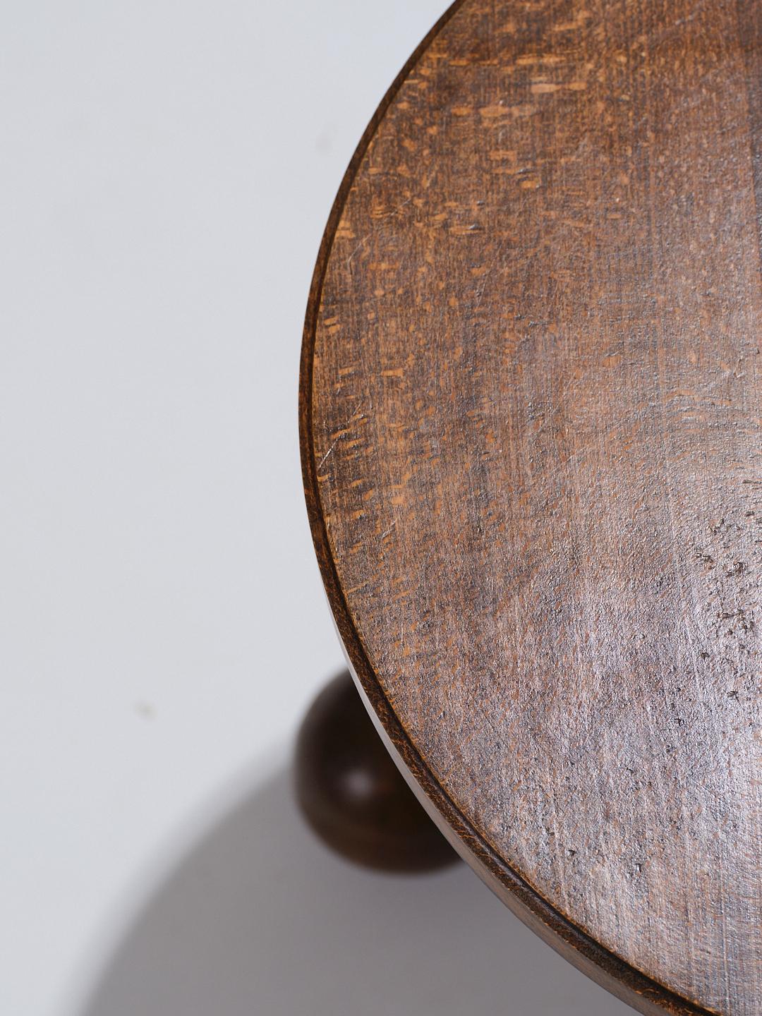 Art Deco Oak Side Table, Charles Dudouyt, 1930s For Sale 4