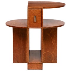 Art Deco Oak Side Table, circa 1930