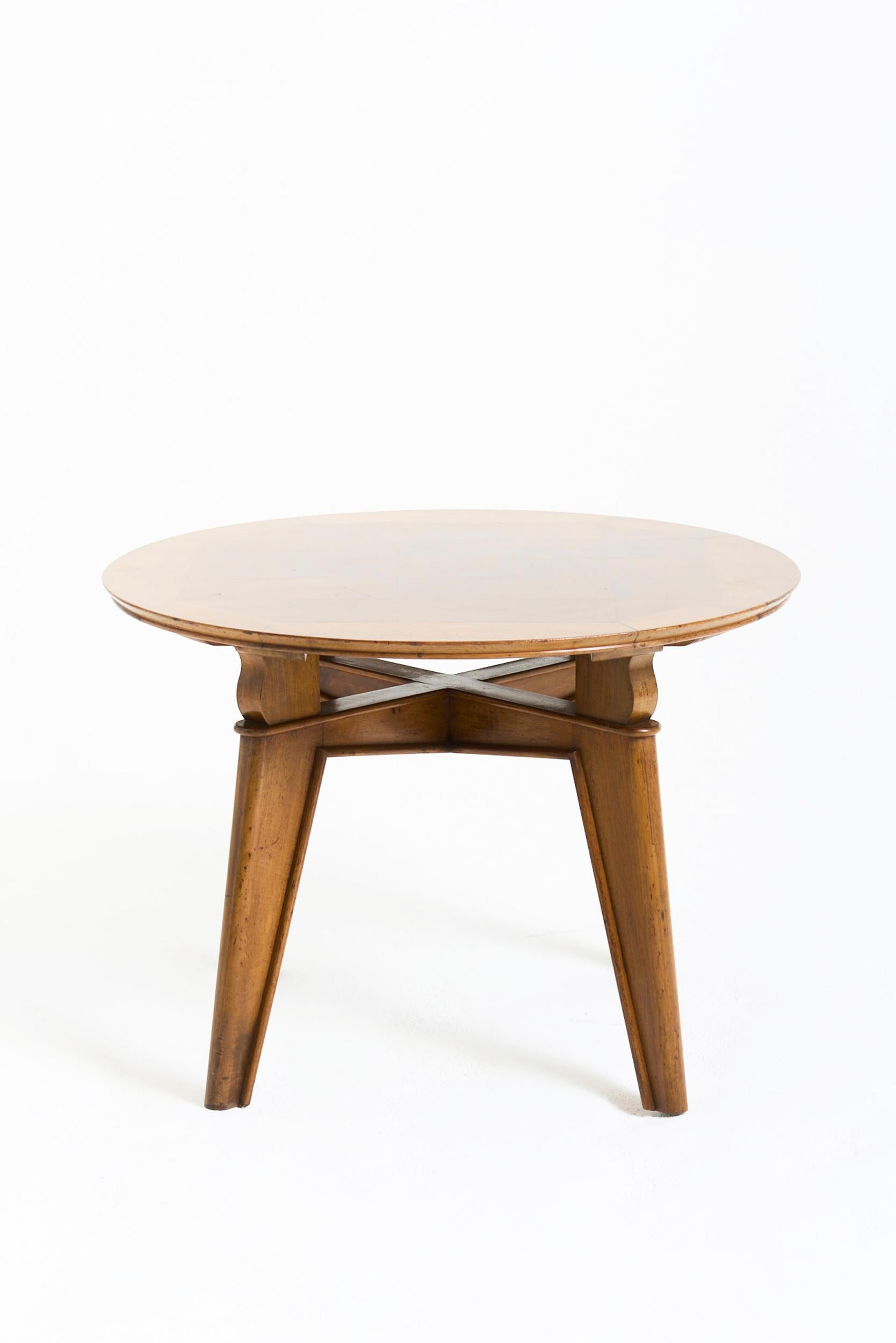 French Art Deco Oak Side Table For Sale