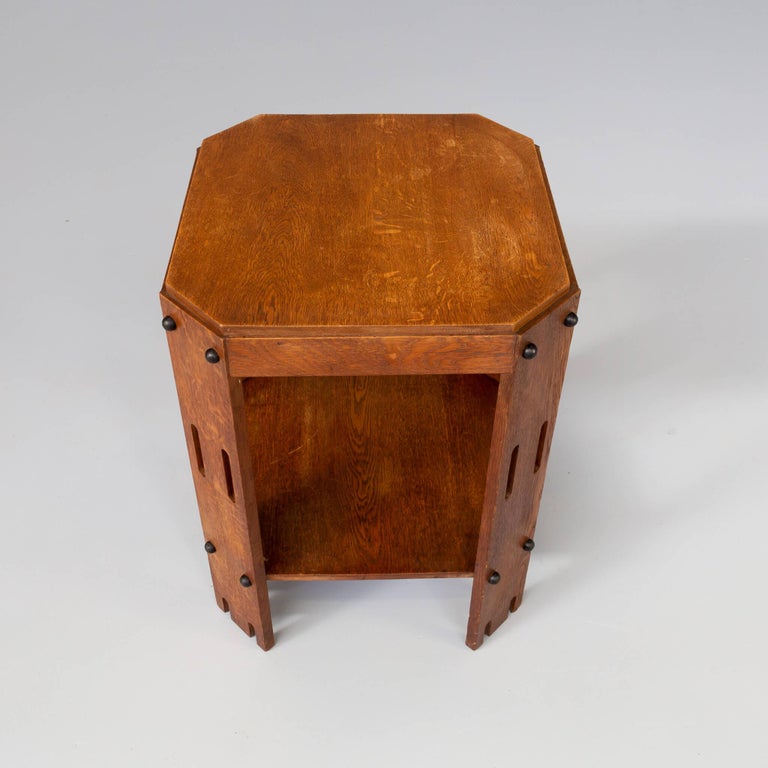 Art Deco Oak Side Table for Speelman Rotterdam For Sale at 1stDibs