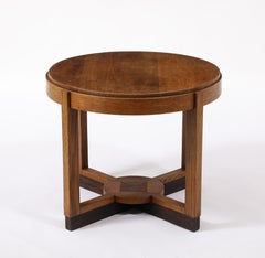 Art Deco Oak Side Table, France, 1940s