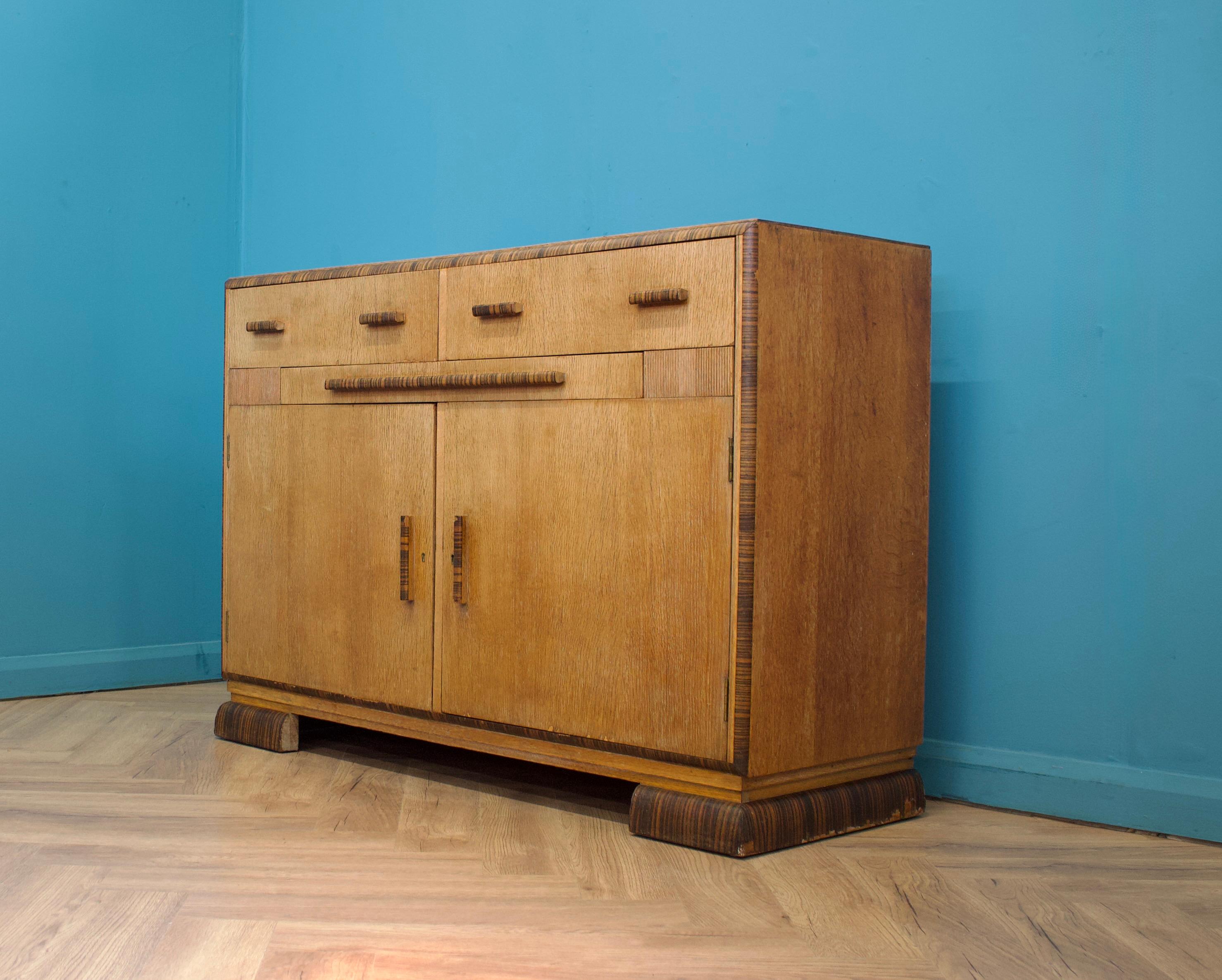 Art Déco Art Deco Oak Sideboard, 1930s in vendita