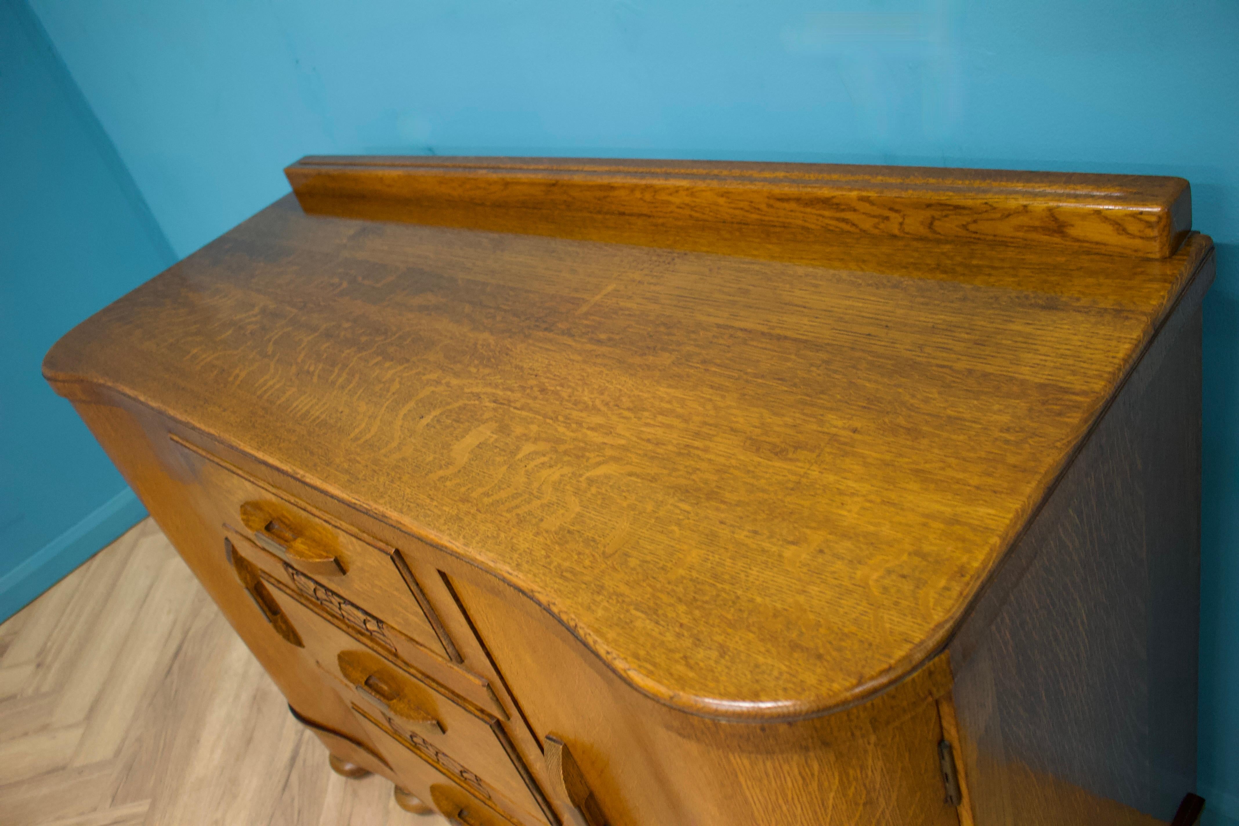 Art Deco Oak Sideboard, 1930s For Sale 1