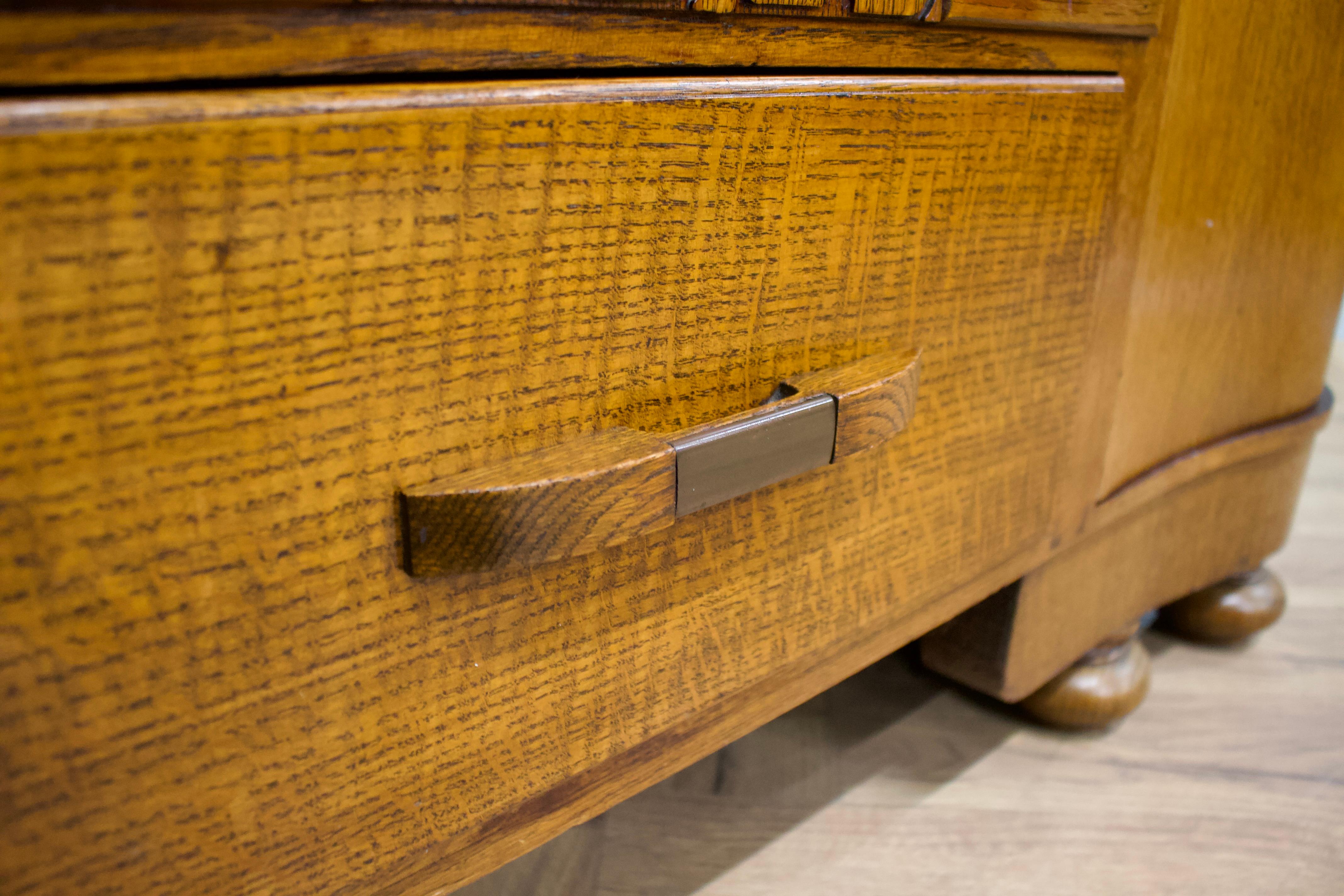 Art Deco Oak Sideboard, 1930s For Sale 3