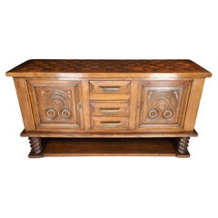Art Deco Oak Sideboard by Charles Dudouyt, circa 1940s