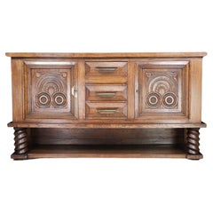 Art Deco Oak Sideboard by Charles Dudouyt, circa 1940s