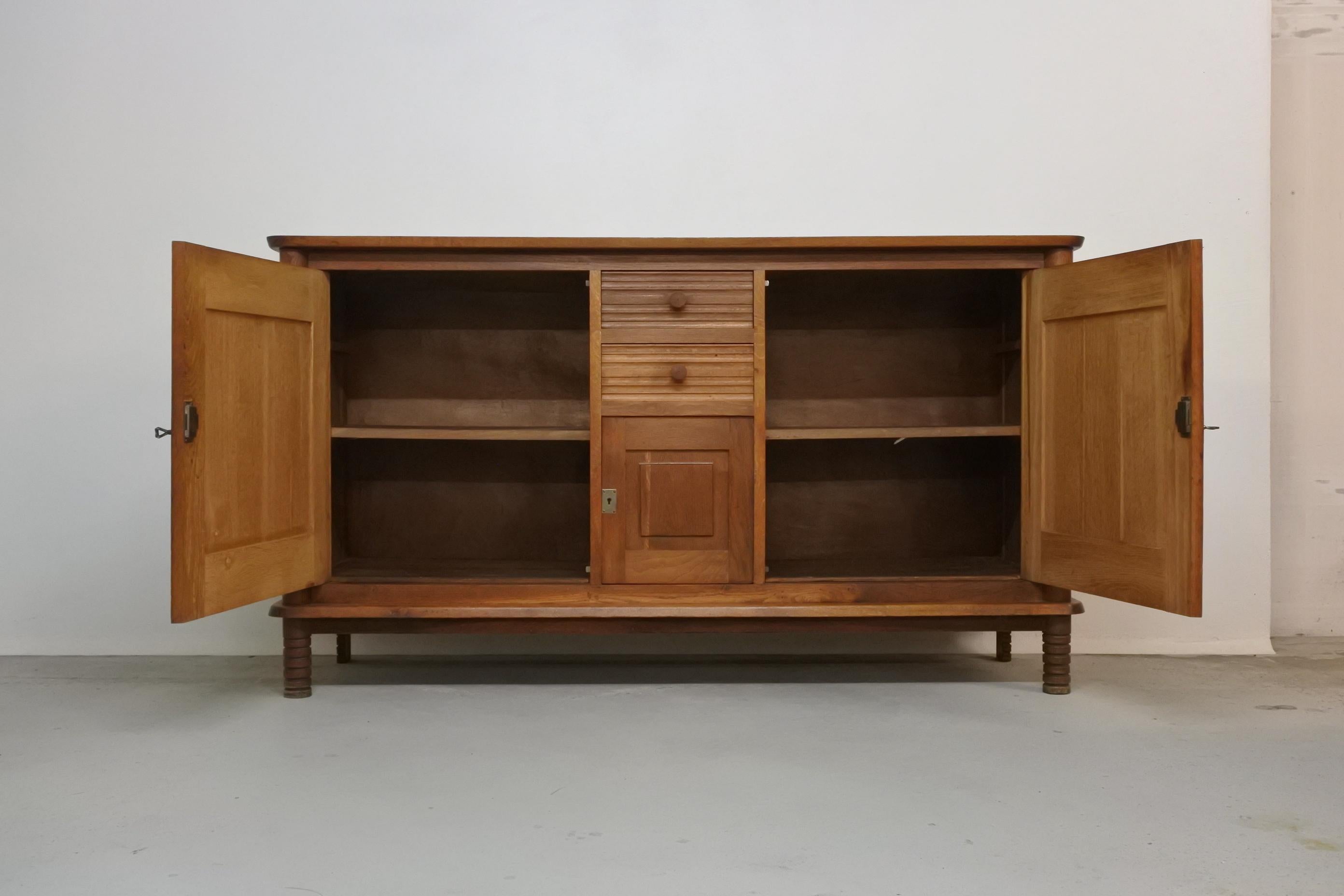 French Art Deco Oak Sideboard by Charles Dudouyt, France, 1930s