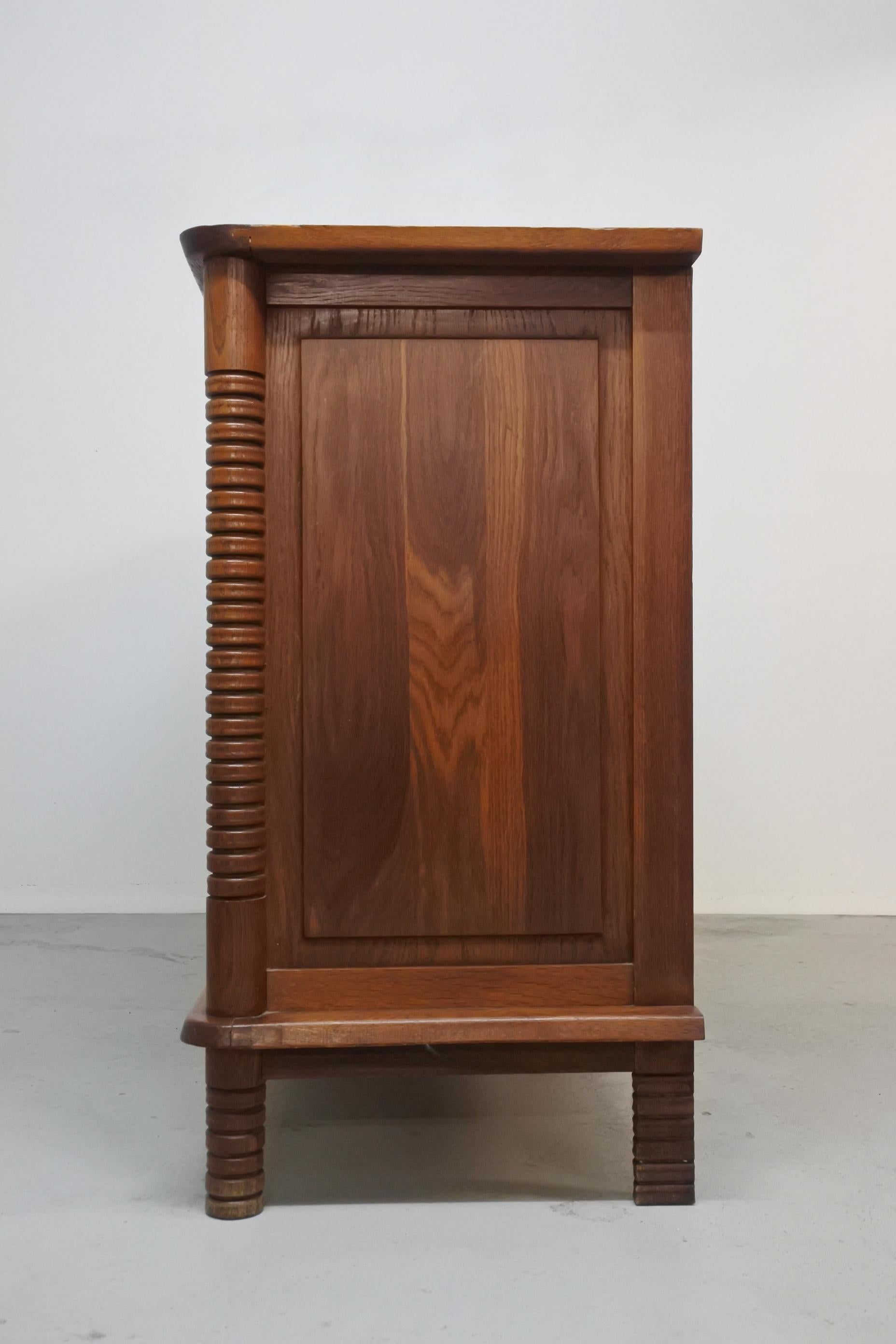 Mid-20th Century Art Deco Oak Sideboard by Charles Dudouyt, France, 1930s
