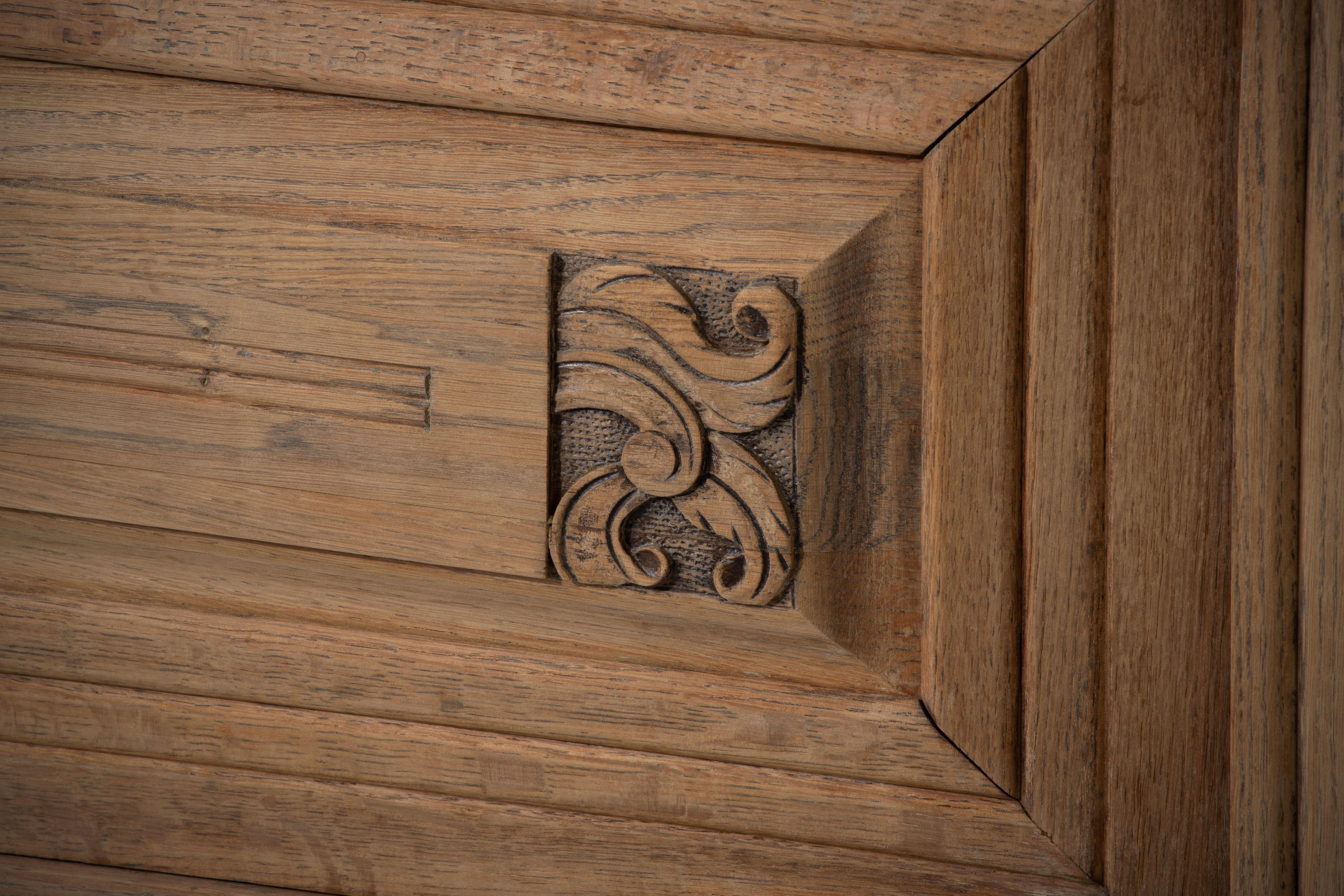 Art Deco Oak Sideboard, France, 1940s 1