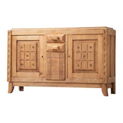 Art Deco Oak Sideboard, France, 1940s