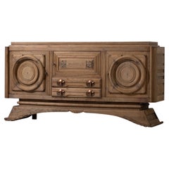Art Deco Oak Sideboard, France, 1940s