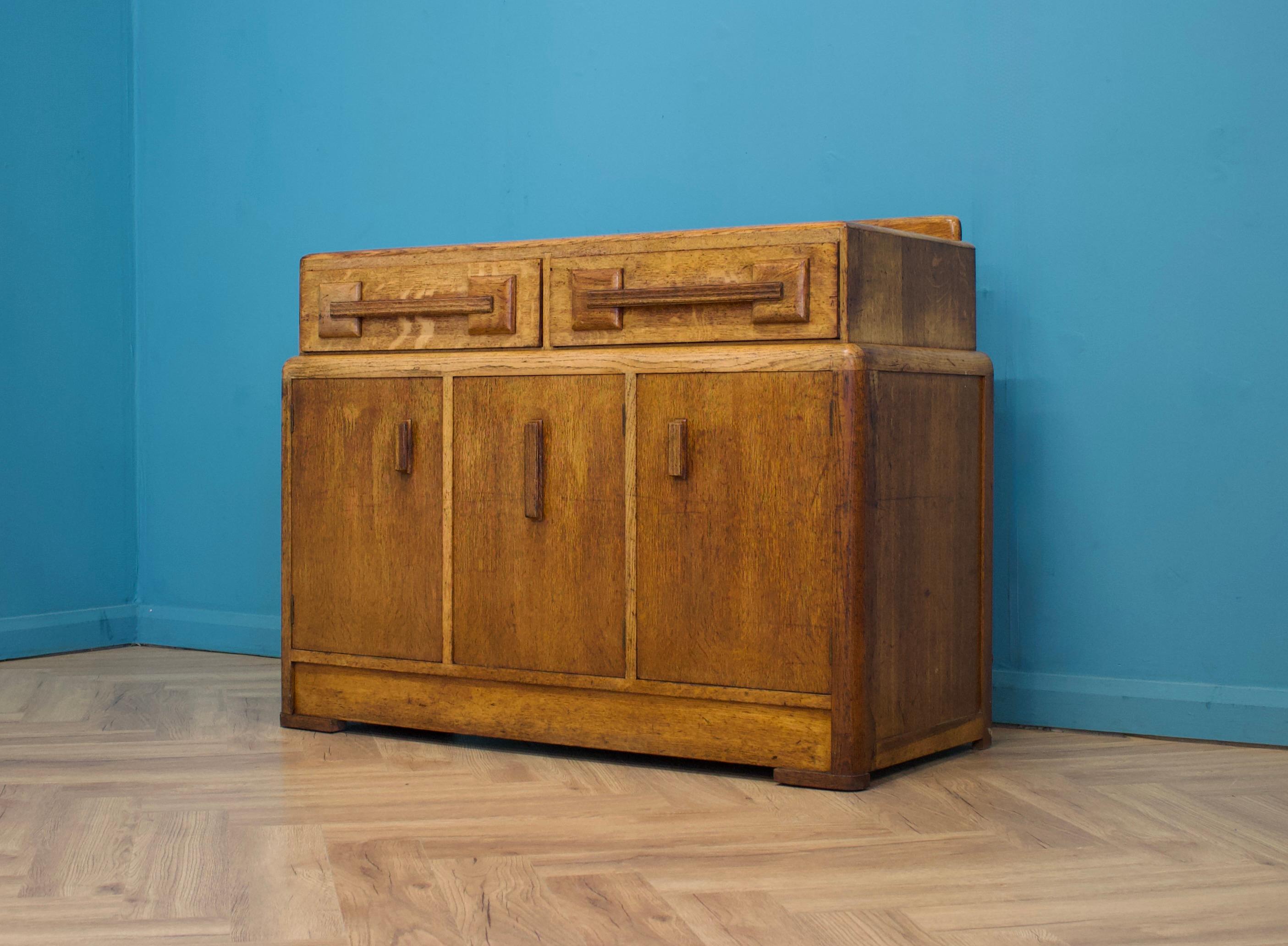 Woodwork Art Deco Oak Sideboard G Plan Heals, 1930s For Sale
