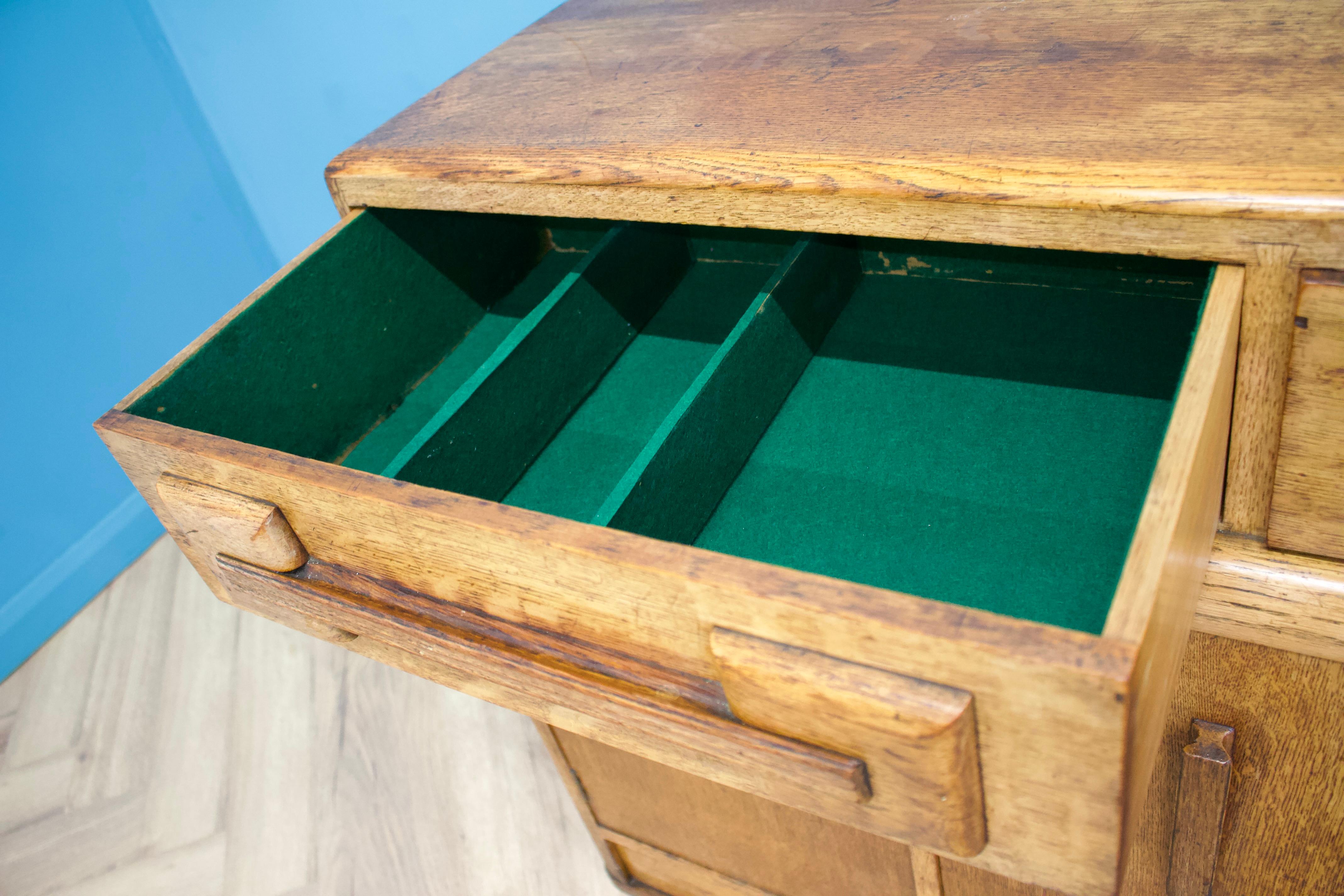 Art Deco Oak Sideboard G Plan Heals, 1930s For Sale 2