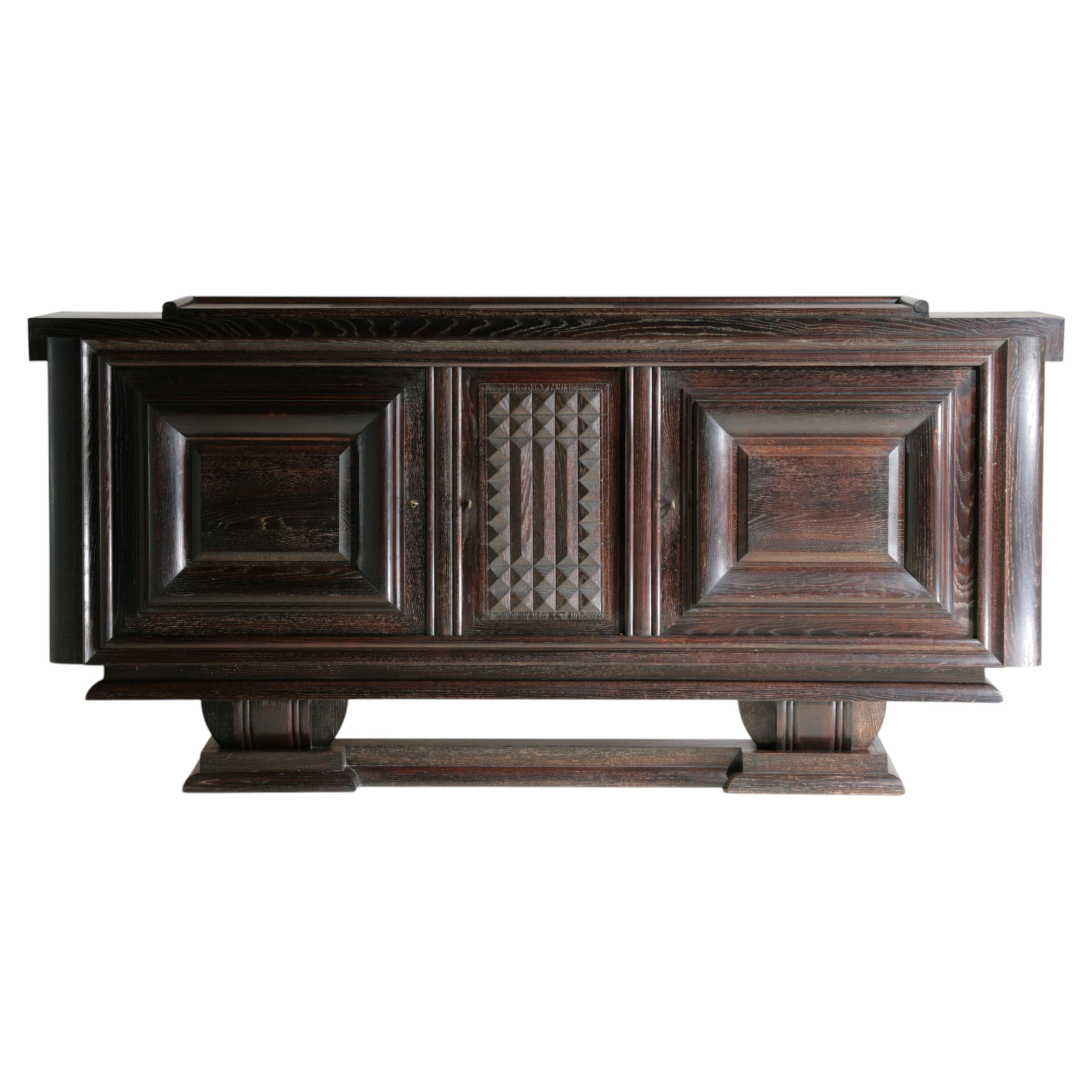 Art Deco oak sideboard in the style of Charles Dudouyt, France ca. 1930