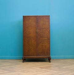 Art Deco Oak Tallboy Linen Cabinet, 1930s