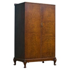 Art Deco Oak Tallboy Linen Cabinet, 1930s