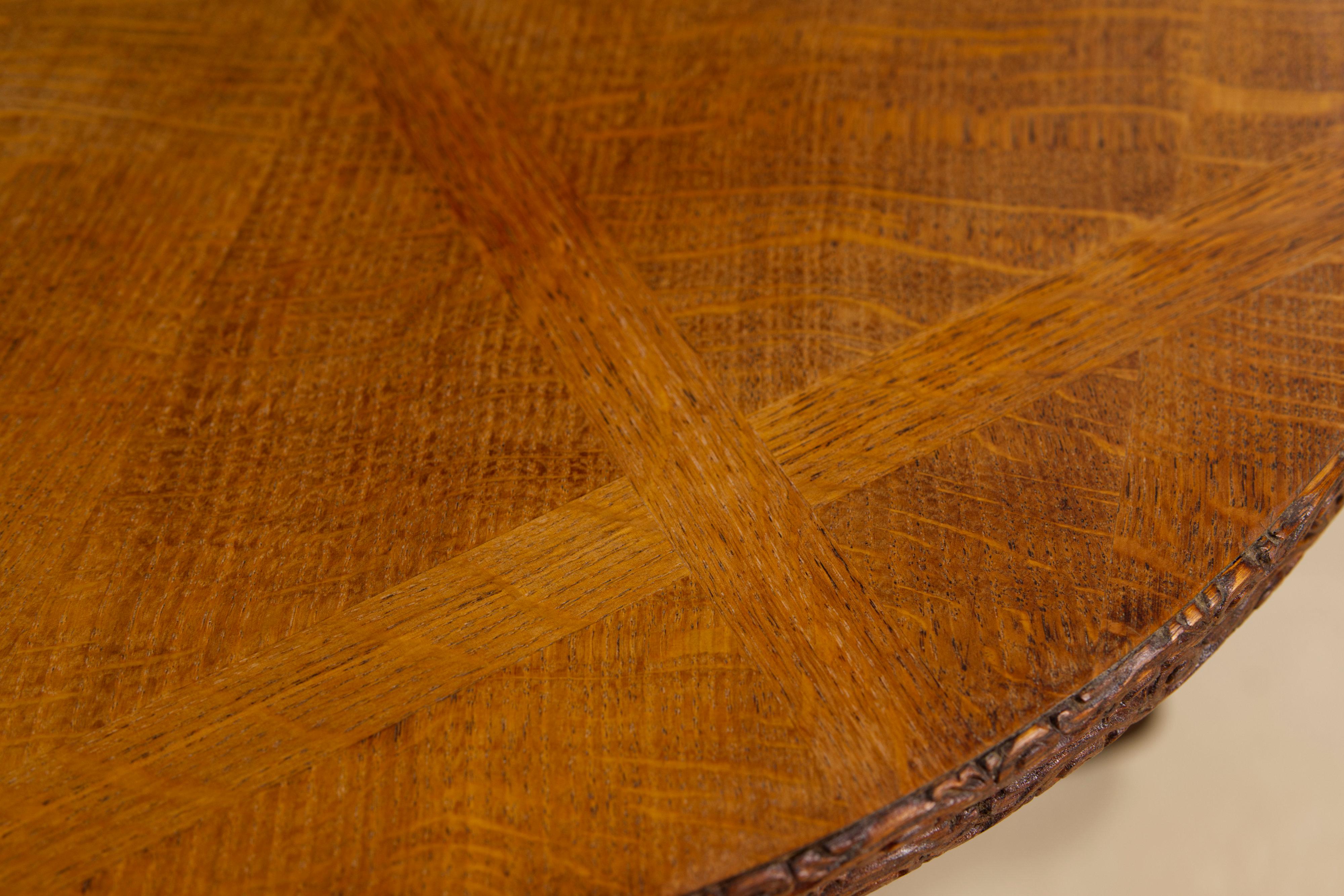 Art Deco Oak two-tiered side table, Belgium 1930's In Good Condition For Sale In Balen, BE