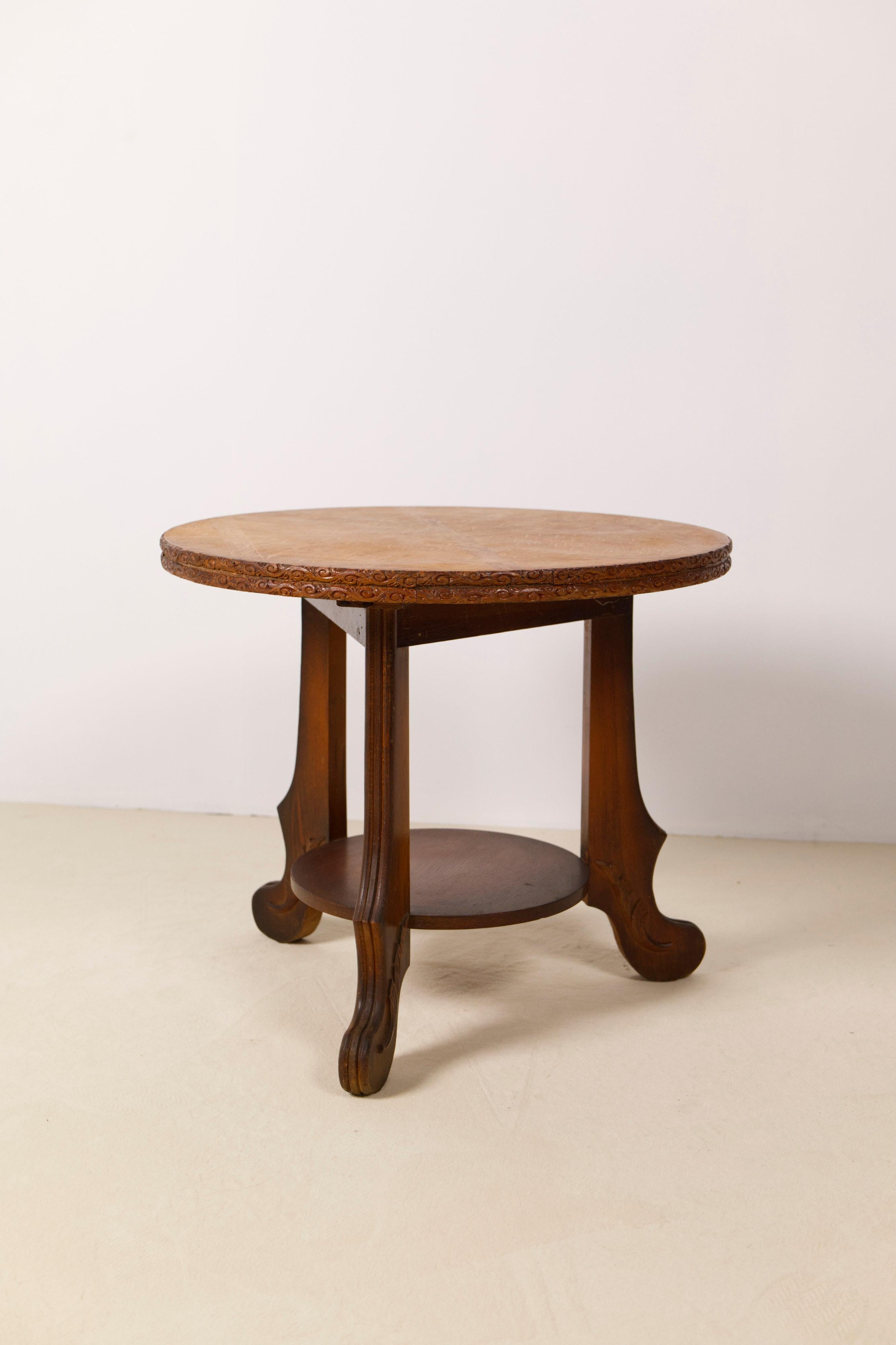 Art Deco Oak two-tiered side table, Belgium 1930's For Sale 1