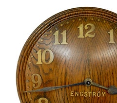 Art deco oak wall clock Engström by Zenith