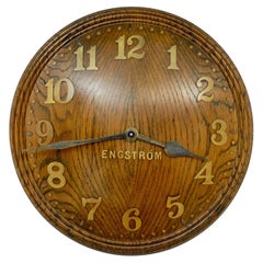 Art deco oak wall clock Engström by Zenith