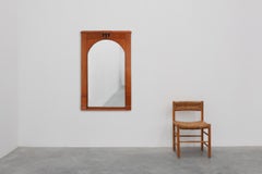 Art Deco Oak Wall Mirror, Belgium, circa 1915