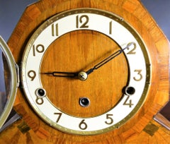 Art Deco Oak Westminster Chiming Mantel Clock