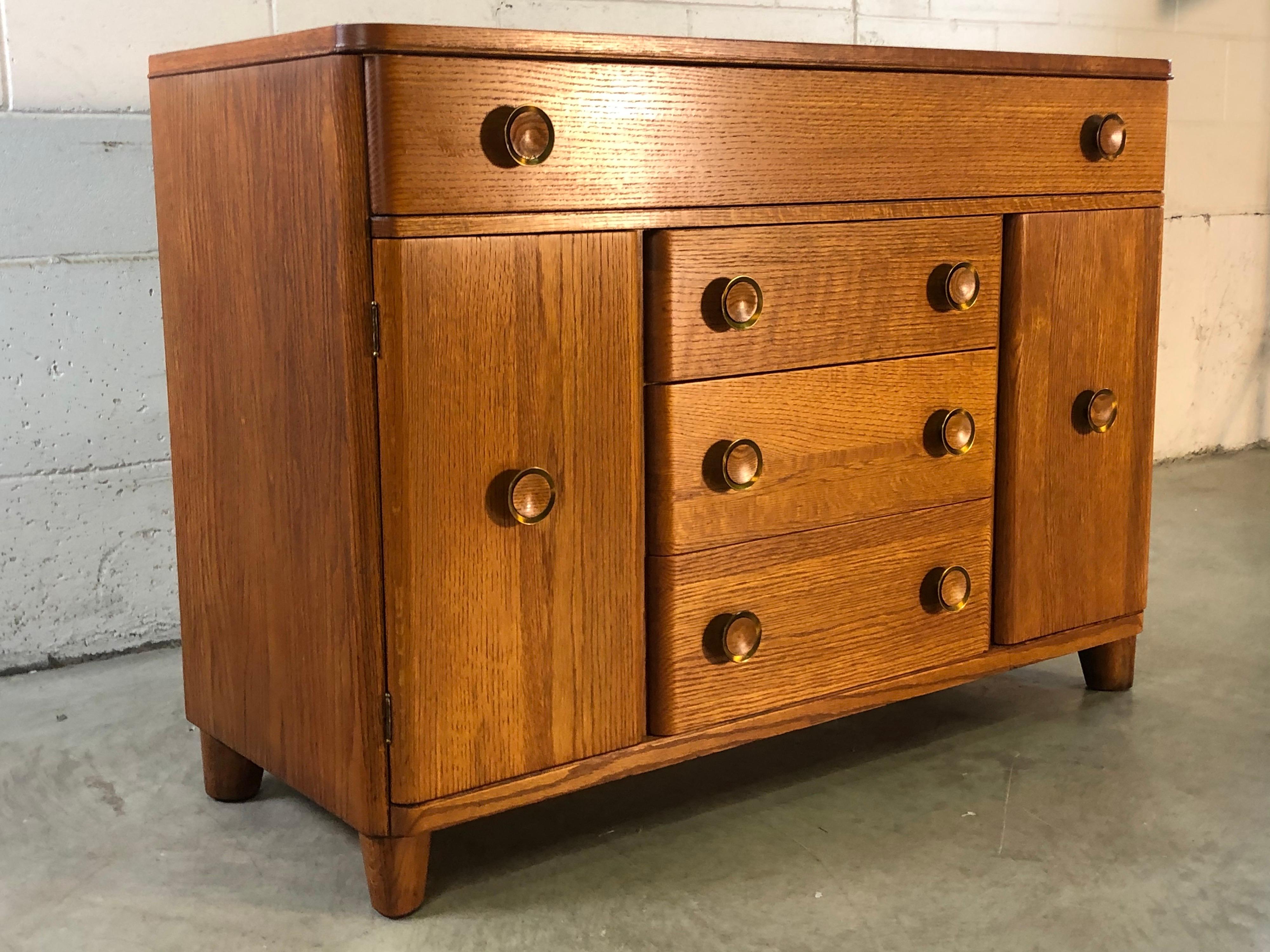 Art Deco Oakwood Buffet Server In Good Condition In Amherst, NH