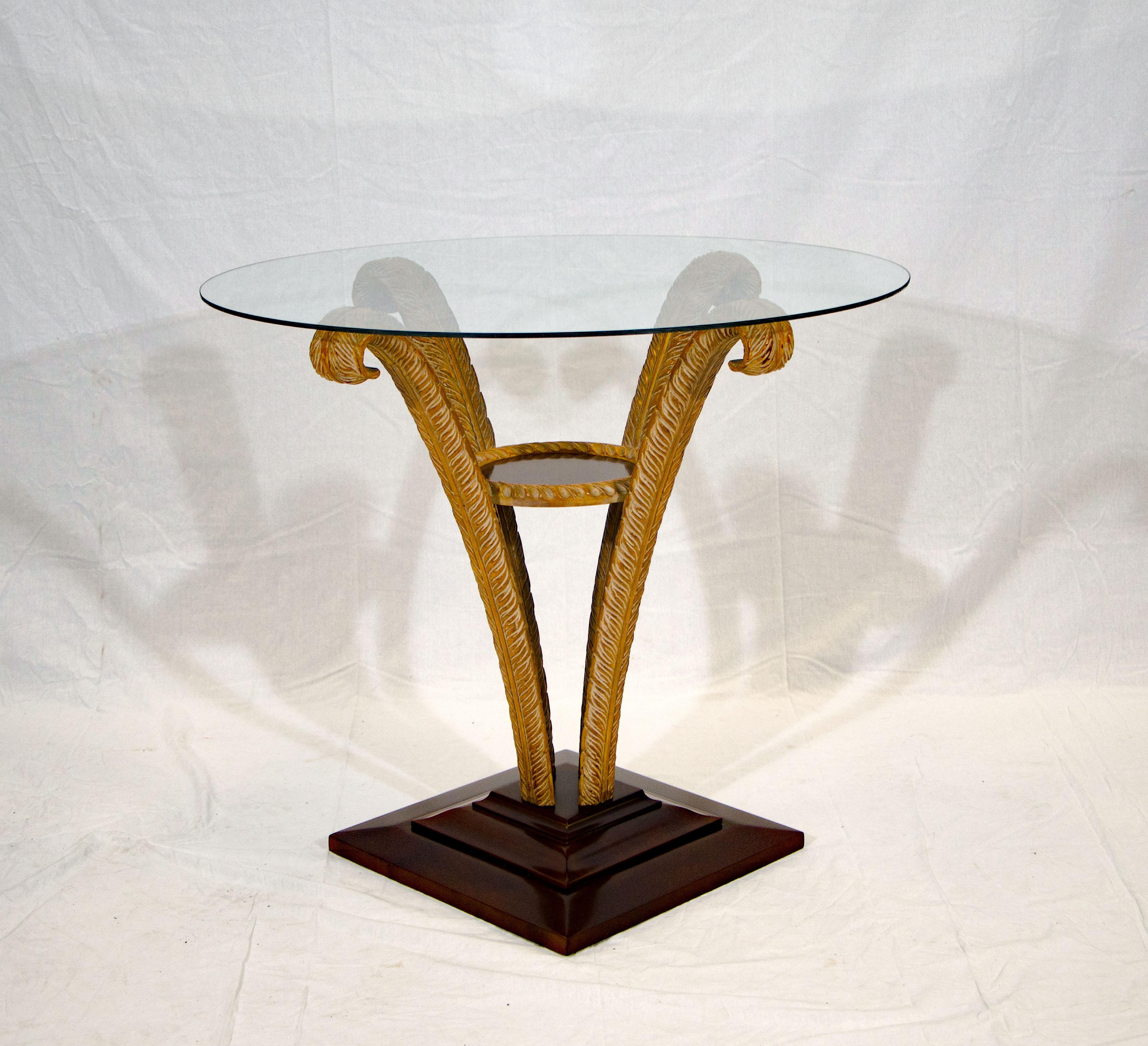An Grosfeld House table that can complement different decor styles. It would serve well as a center table in an entryway as well as an occasional table in a corner. The 32
