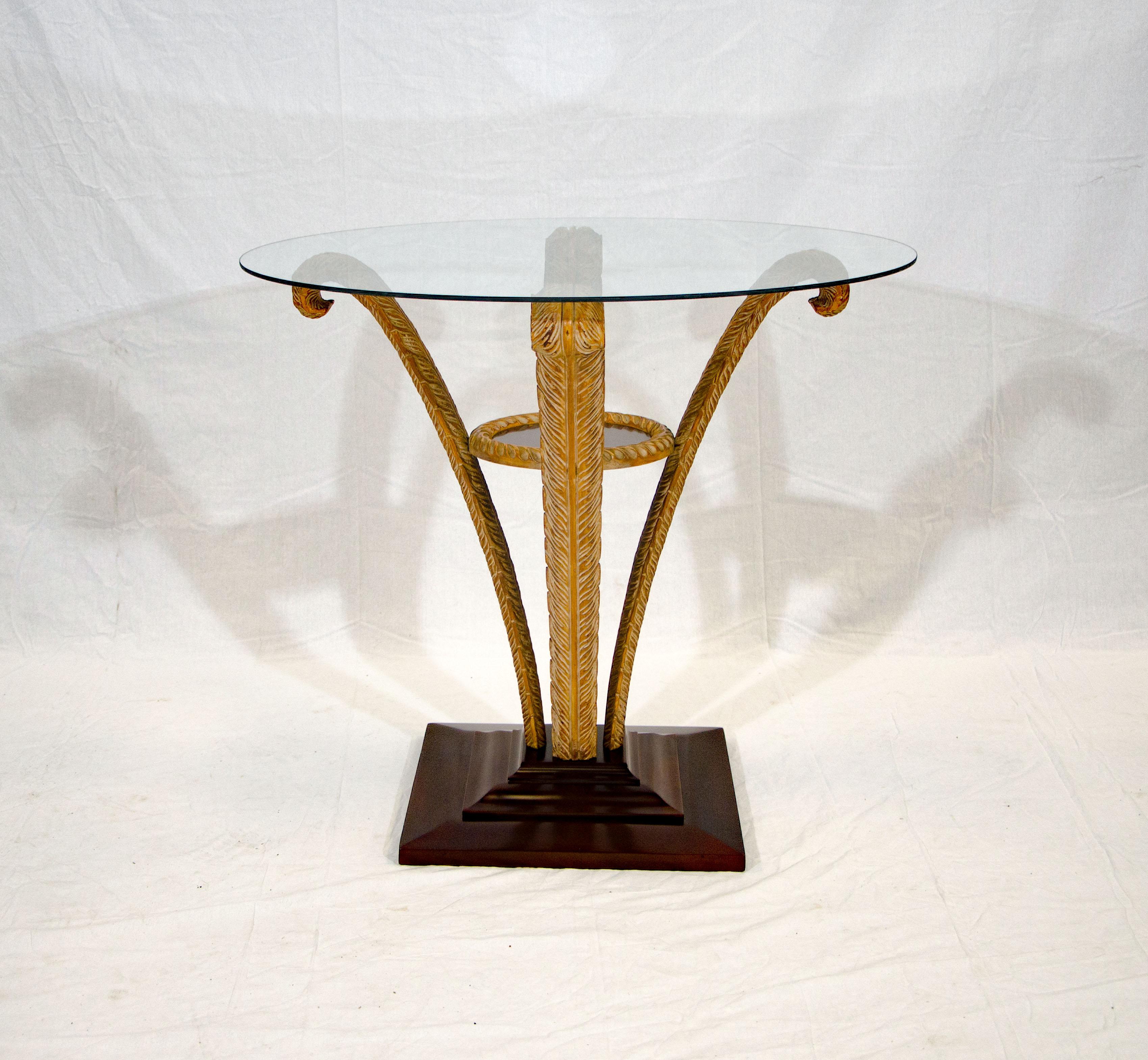 American Grosfeld House Occasional or Center Table with Glass Top For Sale