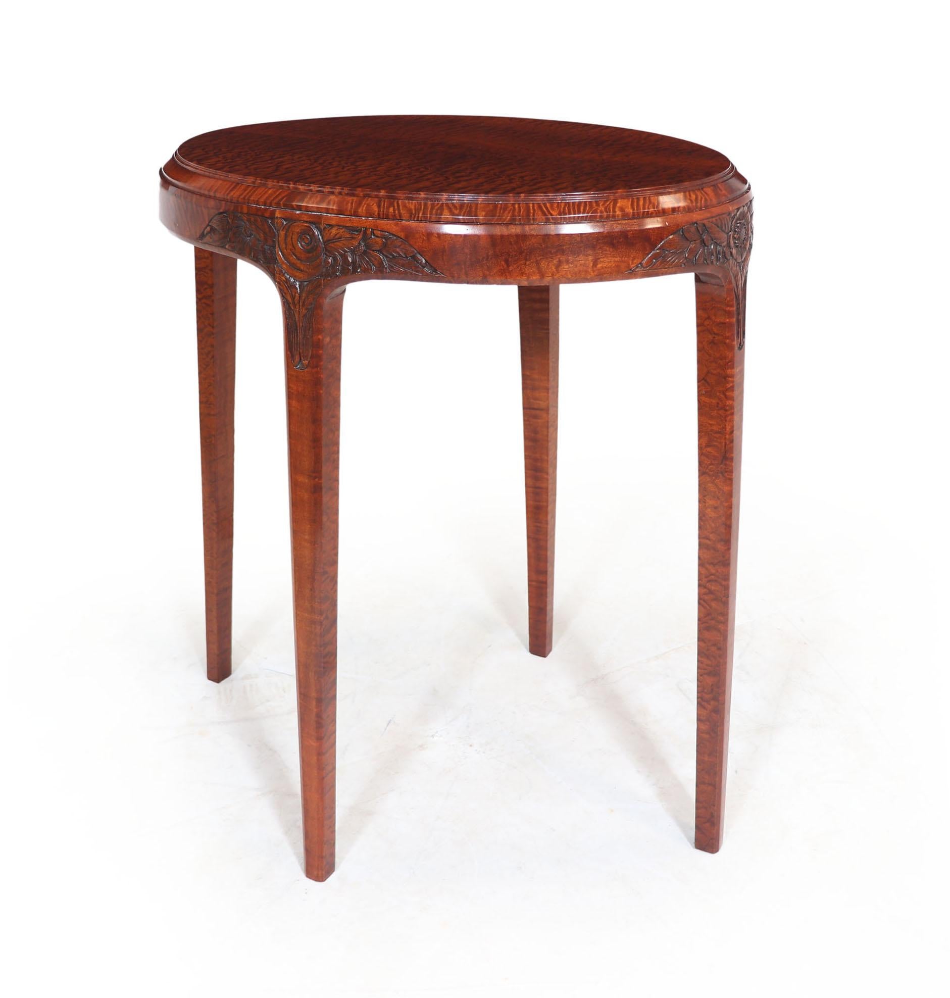 Wood Art Deco Occasional Table by Paul Follot