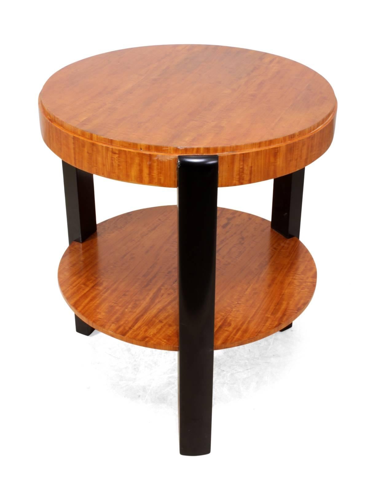 Satinwood Art Deco Occasional Table For Sale
