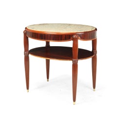 Art Deco Occasional Table with Marble Top
